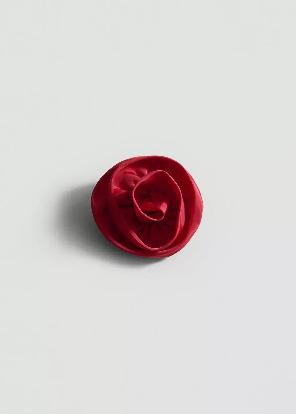 Red Maxi-Flower Scrunchie, Red, large image number 2