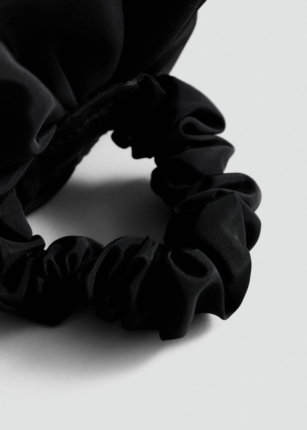 Black Maxi-Flower Scrunchie, 0201_99, large image number 0