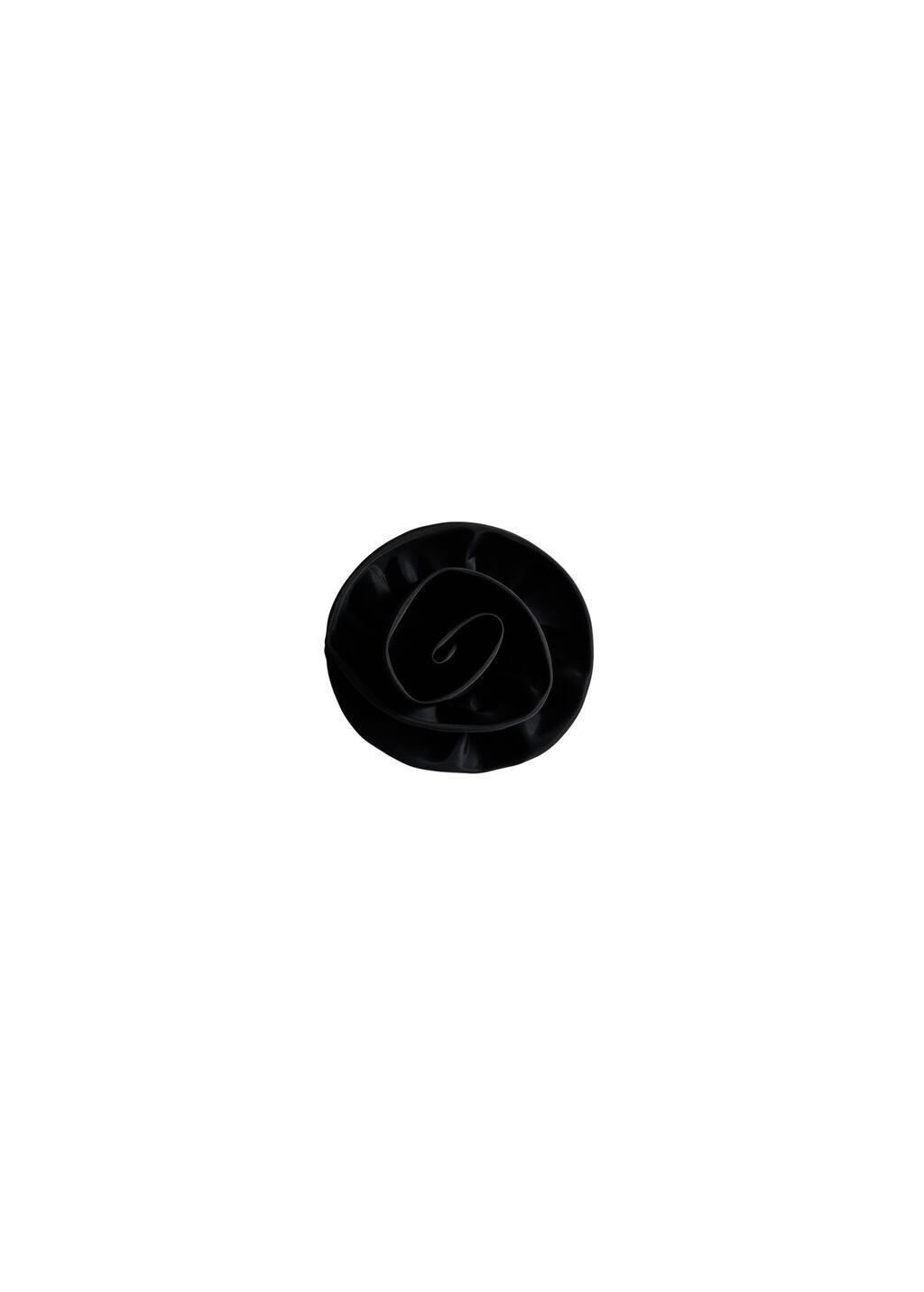 Black Maxi-Flower Scrunchie, Black, large image number 1