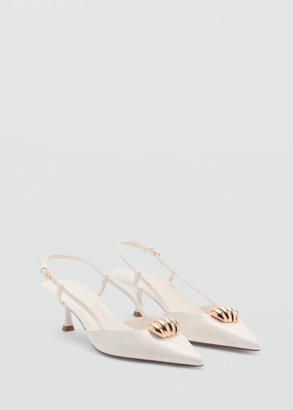 White High Heel Shoe With Metallic Detail, , large image number 0