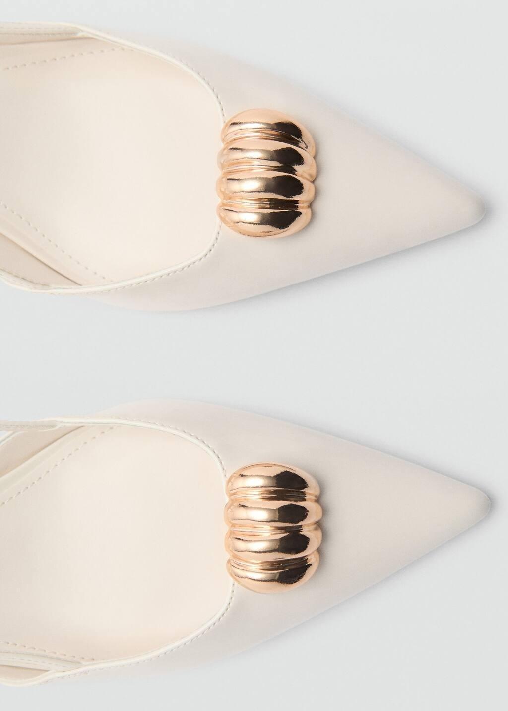 White High Heel Shoe With Metallic Detail, , large image number 1