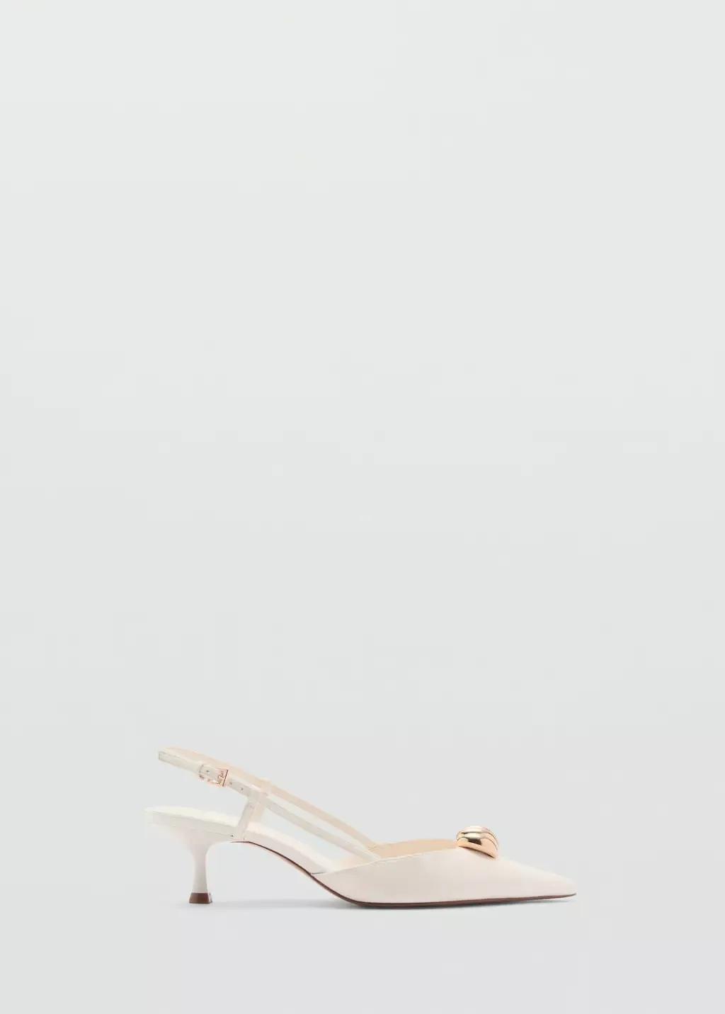 White High Heel Shoe With Metallic Detail, , large image number 4