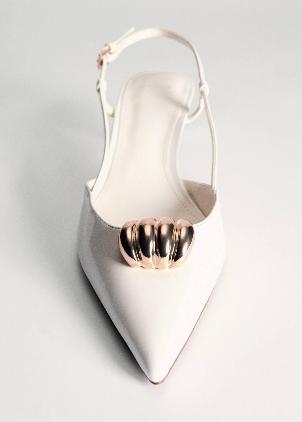 White High Heel Shoe With Metallic Detail, , large image number 5