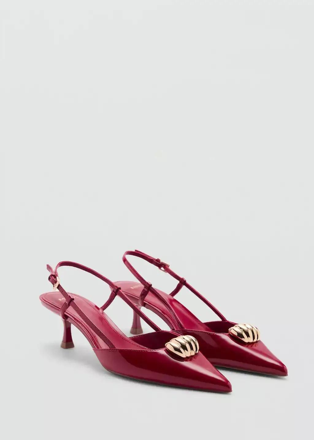 Red High Heel Shoe With Metallic Detail, , large image number 0