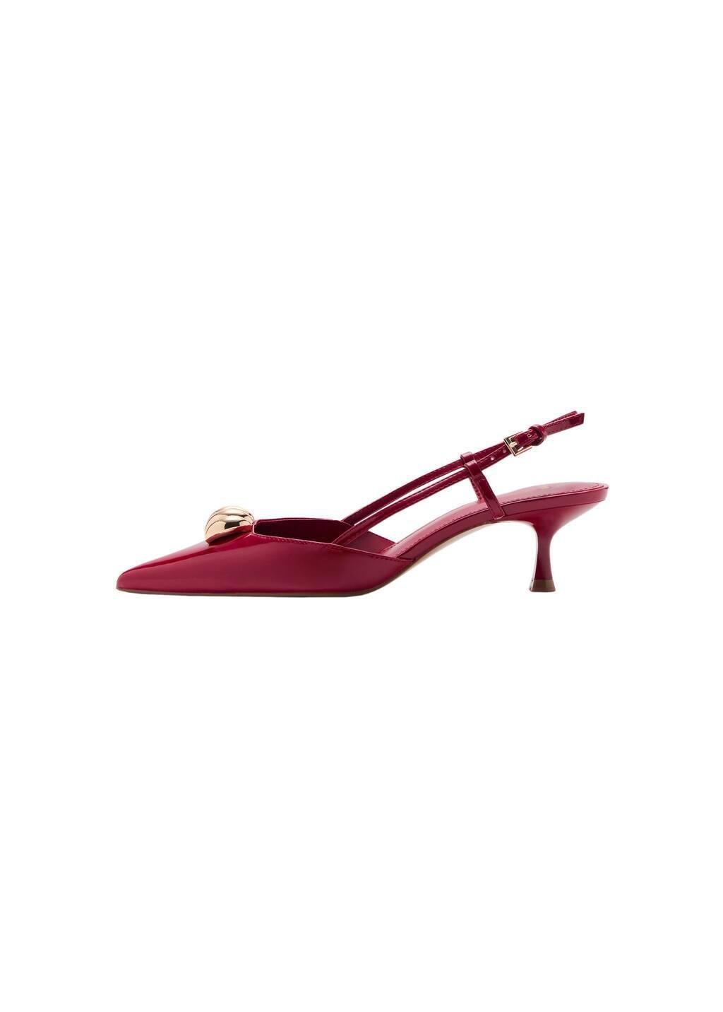 Red High Heel Shoe With Metallic Detail, , large image number 2