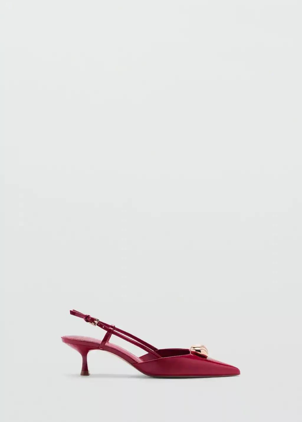 Red High Heel Shoe With Metallic Detail, , large image number 4