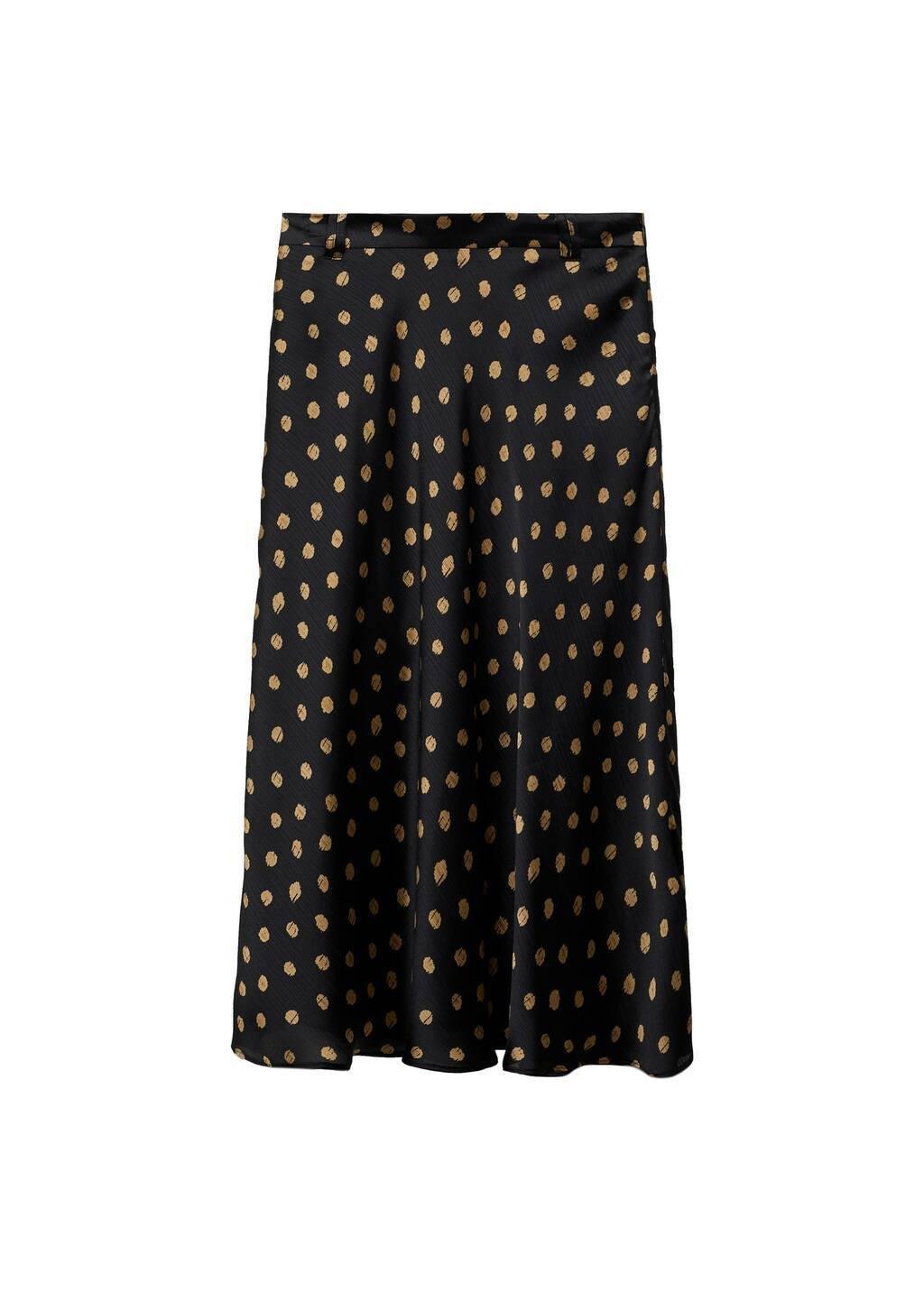 Black Polka-Dot Midi Skirt, , large image number 2