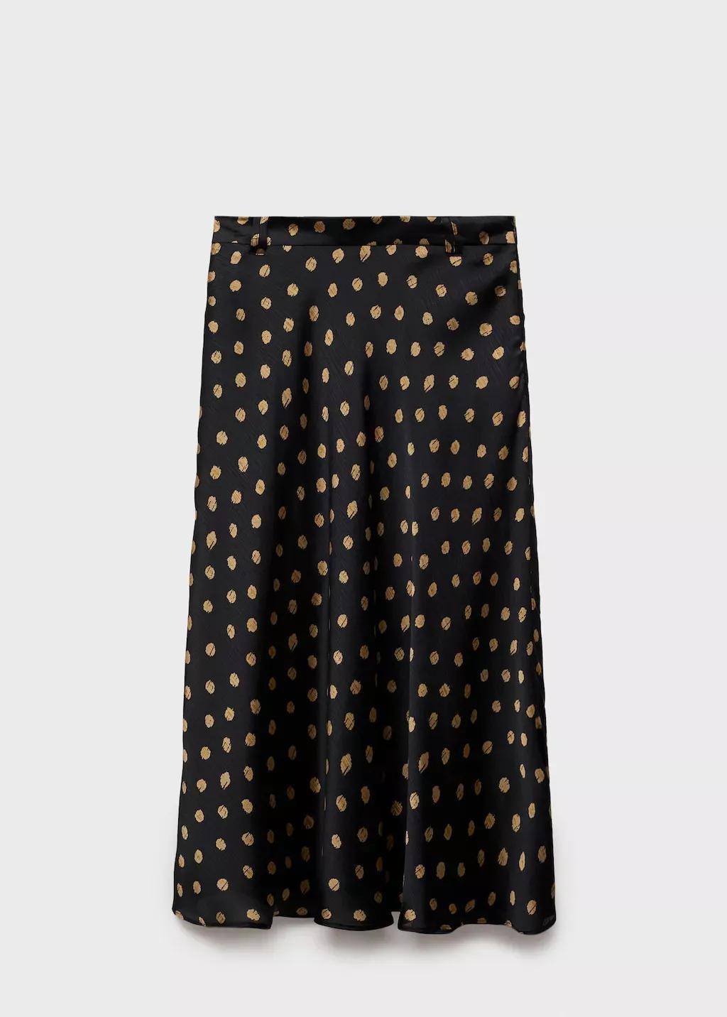 Black Polka-Dot Midi Skirt, , large image number 4