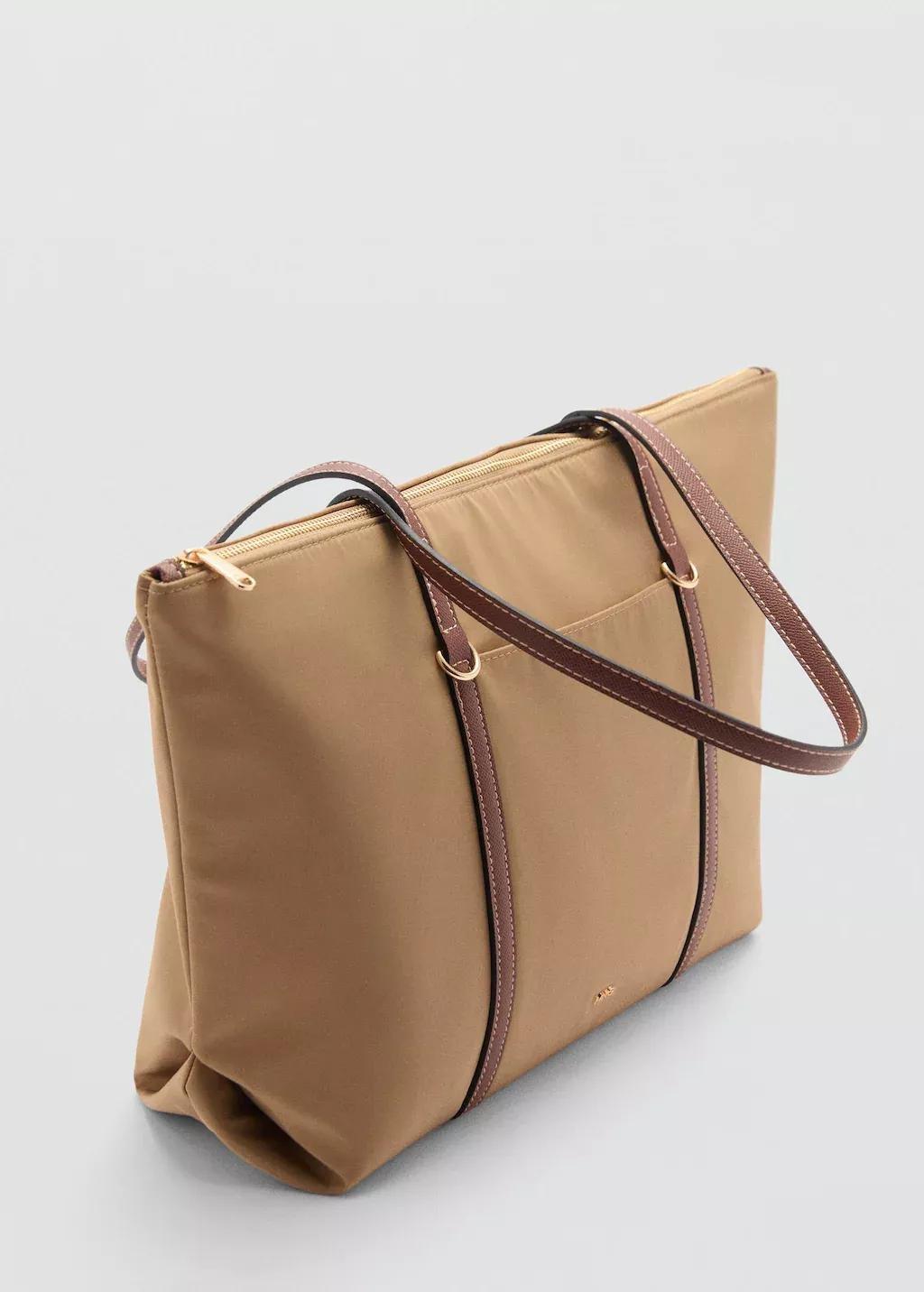 Beige Shopper Bag With Double Handle, 0201_08, large image number 0