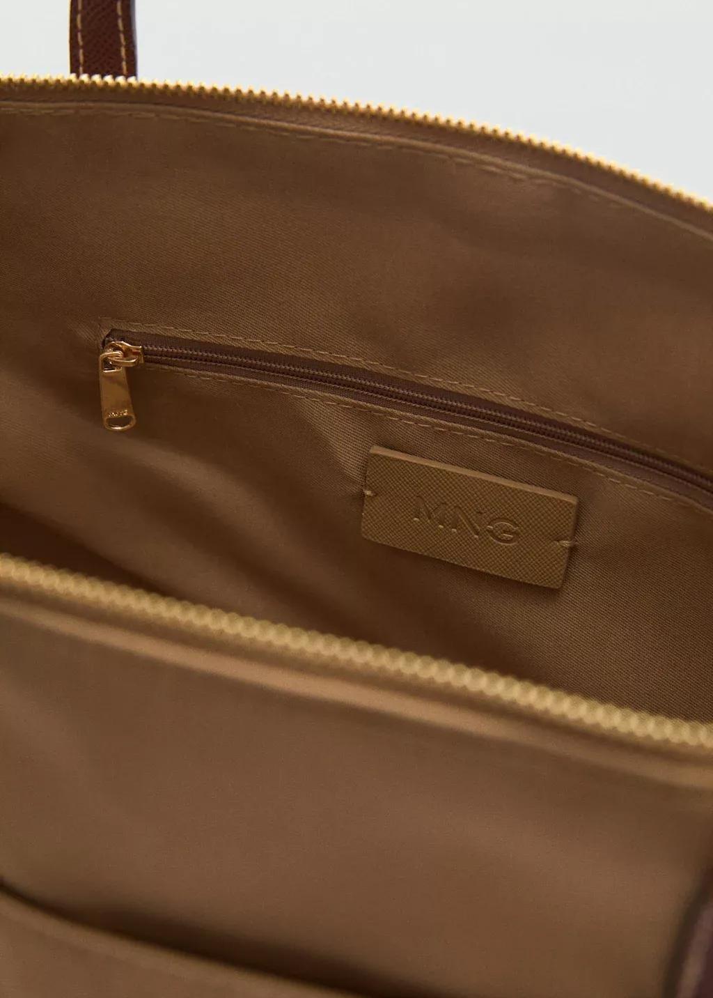 Beige Shopper Bag With Double Handle, 0201_08, large image number 2