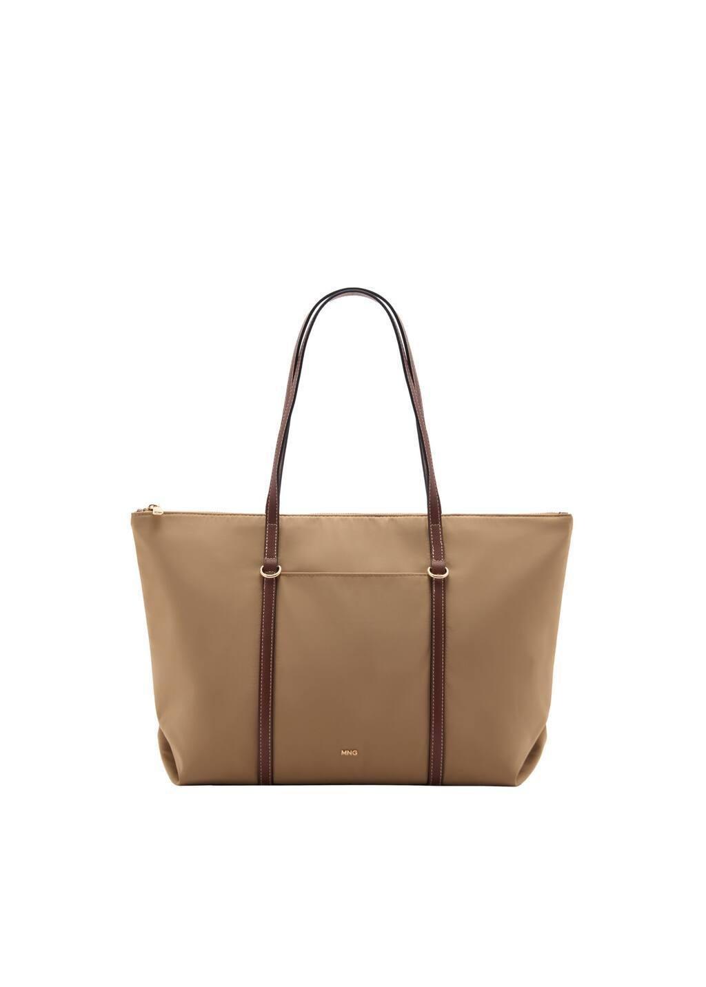 Beige Shopper Bag With Double Handle, 0201_08, large image number 3