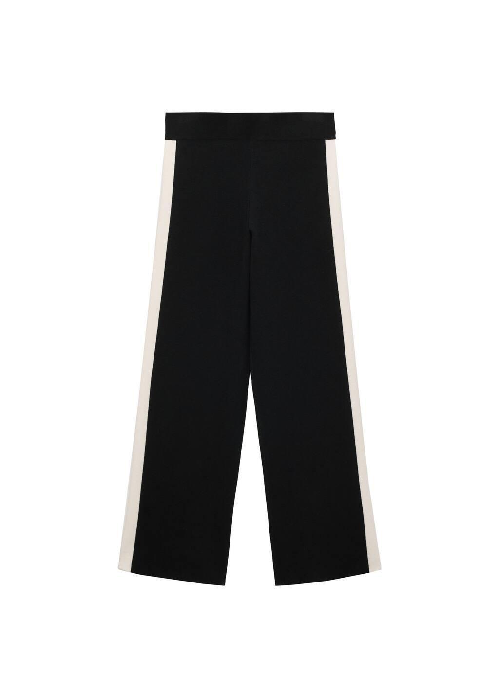Black Knitted Trousers With Contrasting Stripes, , large image number 5