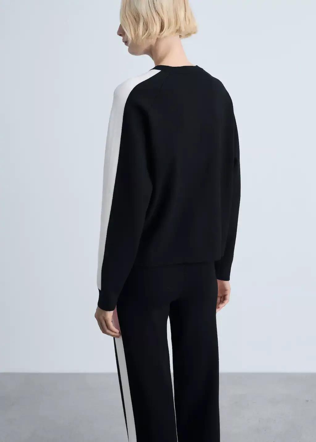 Black Knitted Trousers With Contrasting Stripes, , large image number 8