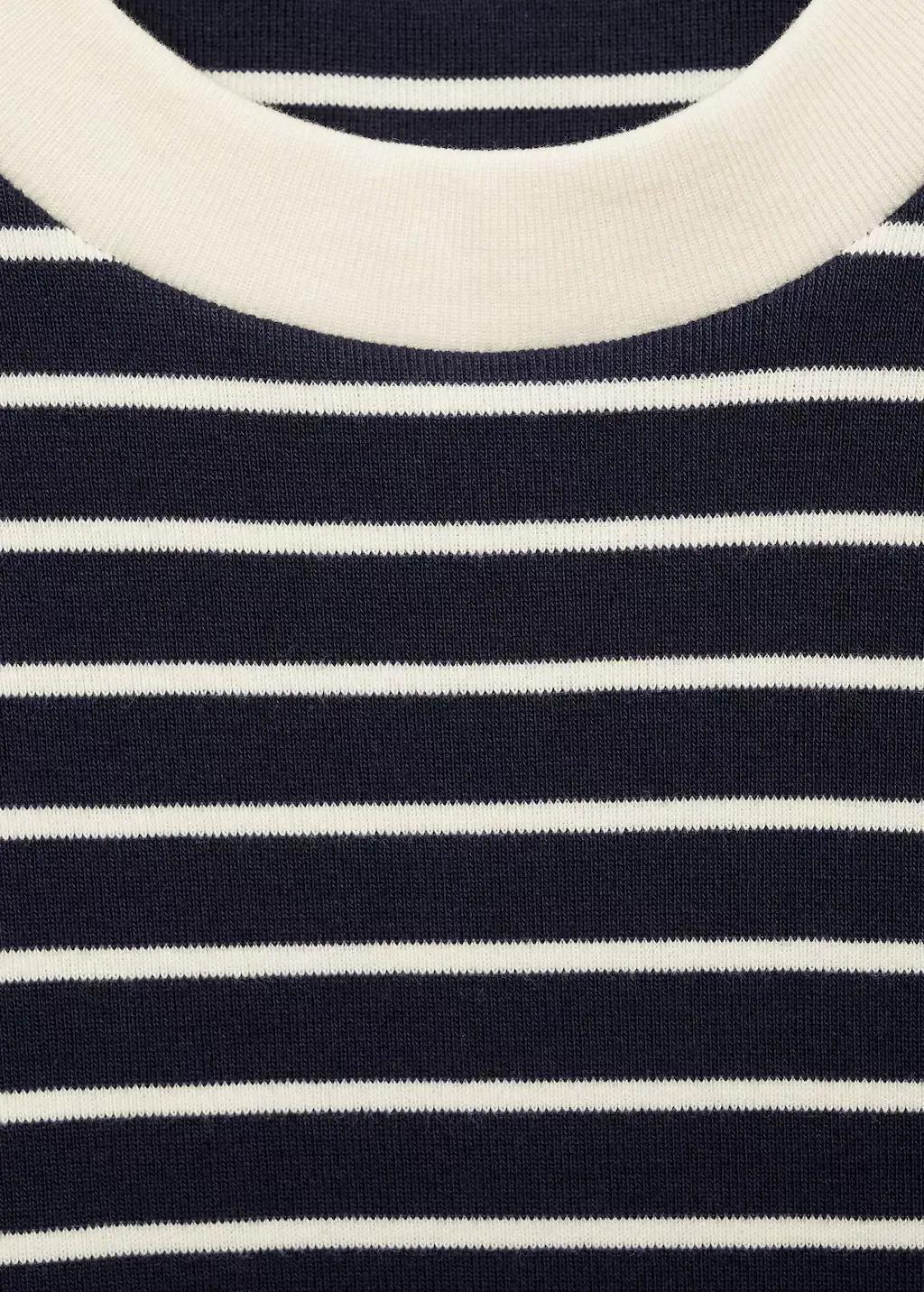 Navy Striped Cotton T-Shirt, , large image number 3