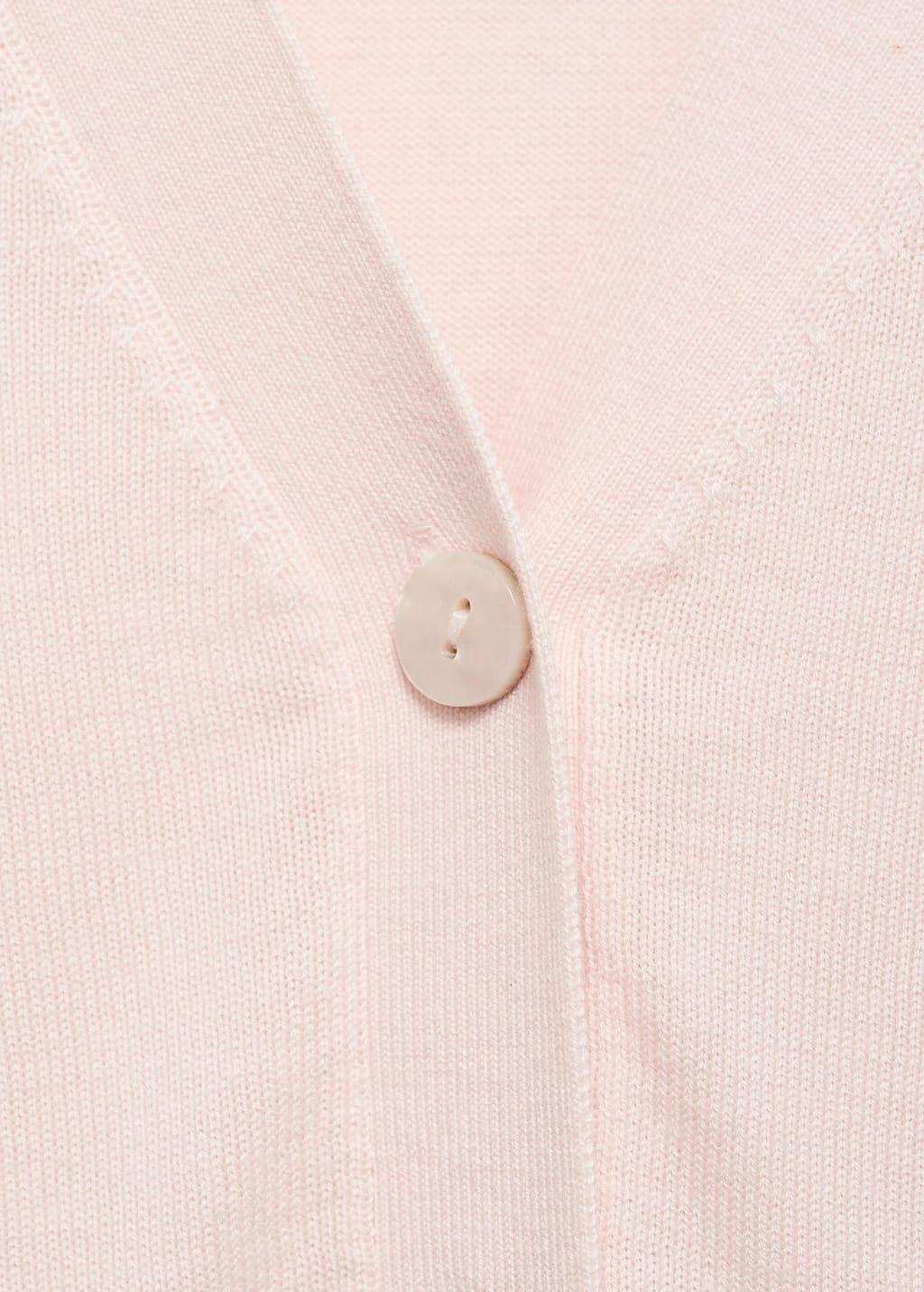 Pink Lt Pastel Mulberry Silk Blend Ribbed Cardigan, Light-Pastel Pink, large image number 3