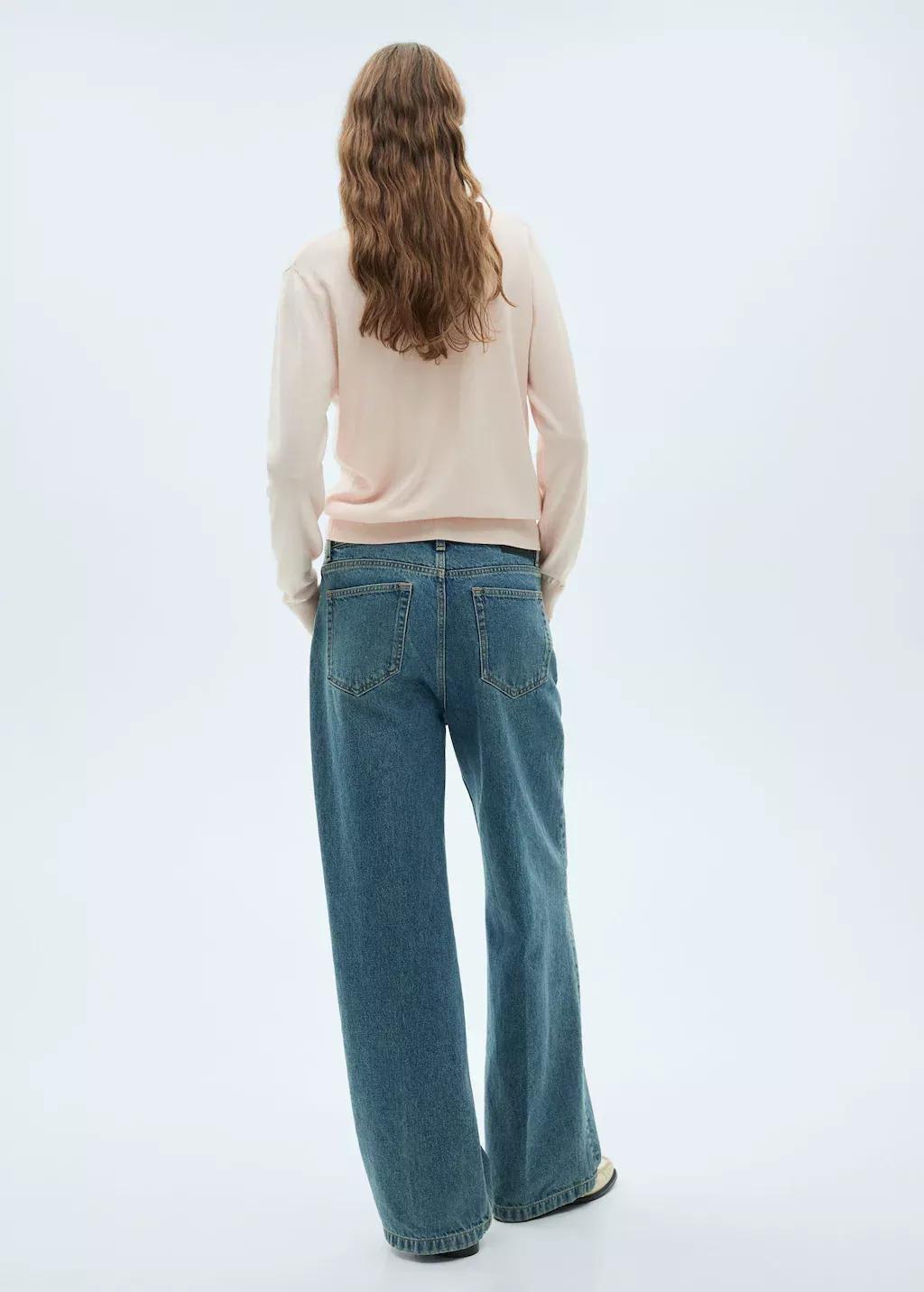 Pink Lt Pastel Mulberry Silk Blend Ribbed Cardigan, Light-Pastel Pink, large image number 5