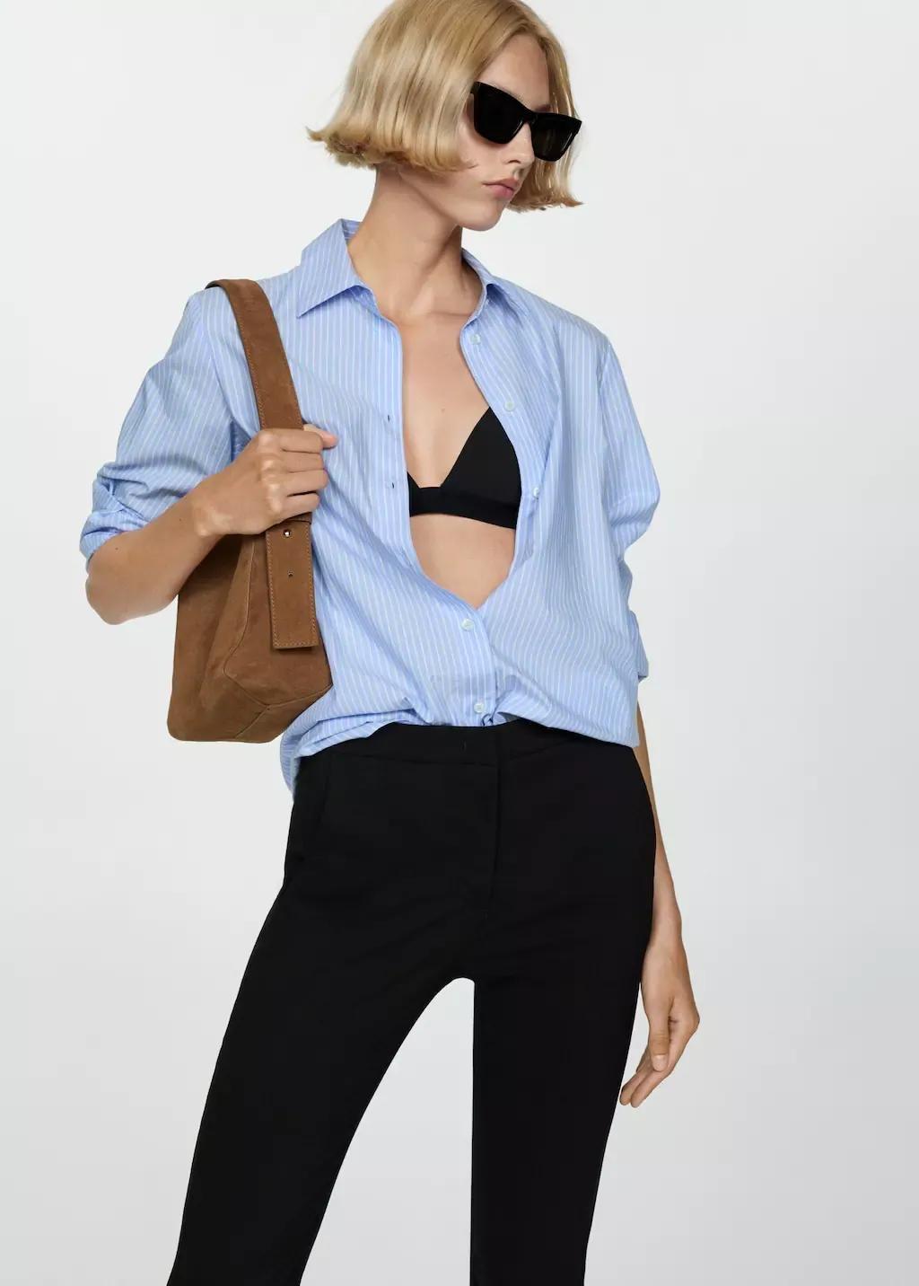 Black Satin Silk Shirt, , large image number 8