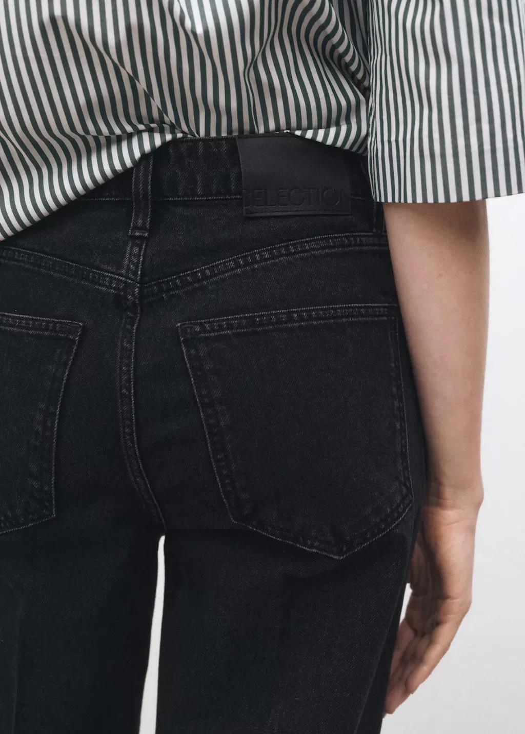 Grey High Waist Straight Jeans, , large image number 3