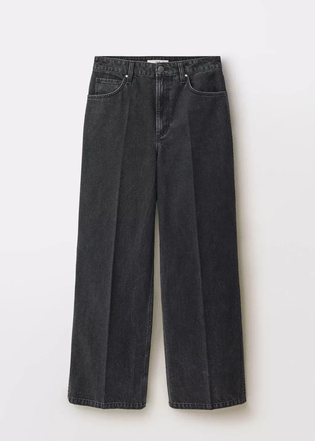 Grey High Waist Straight Jeans, , large image number 4