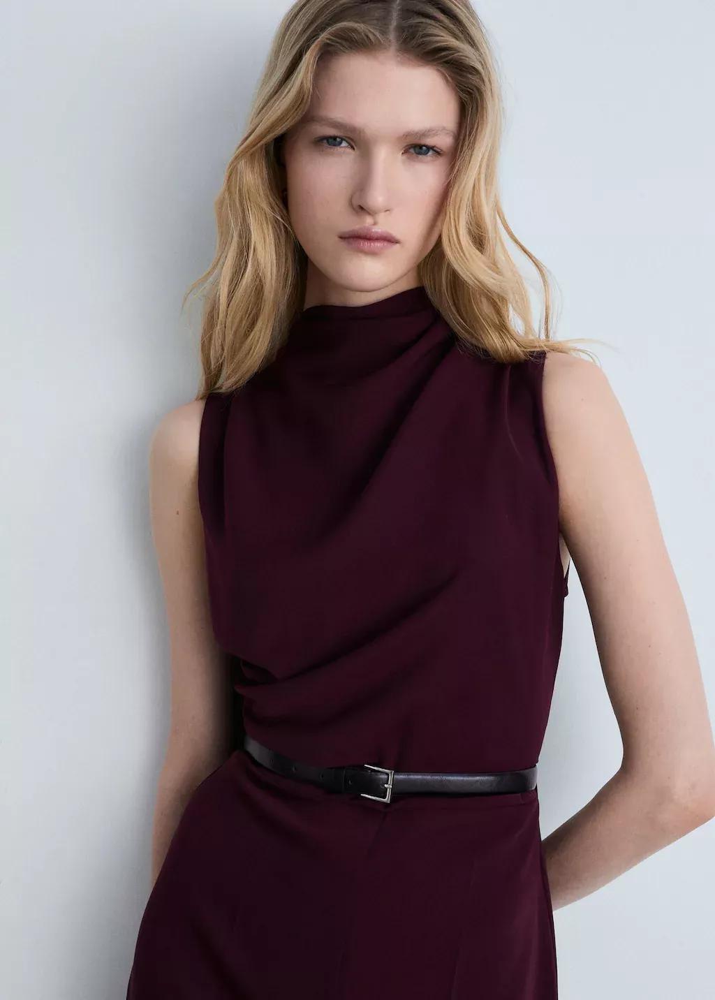 Red Belt Long Jumpsuit, , large image number 1