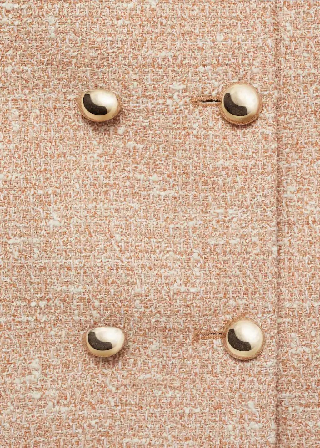 Brown Double-Breasted Tweed Jacket, , large image number 4