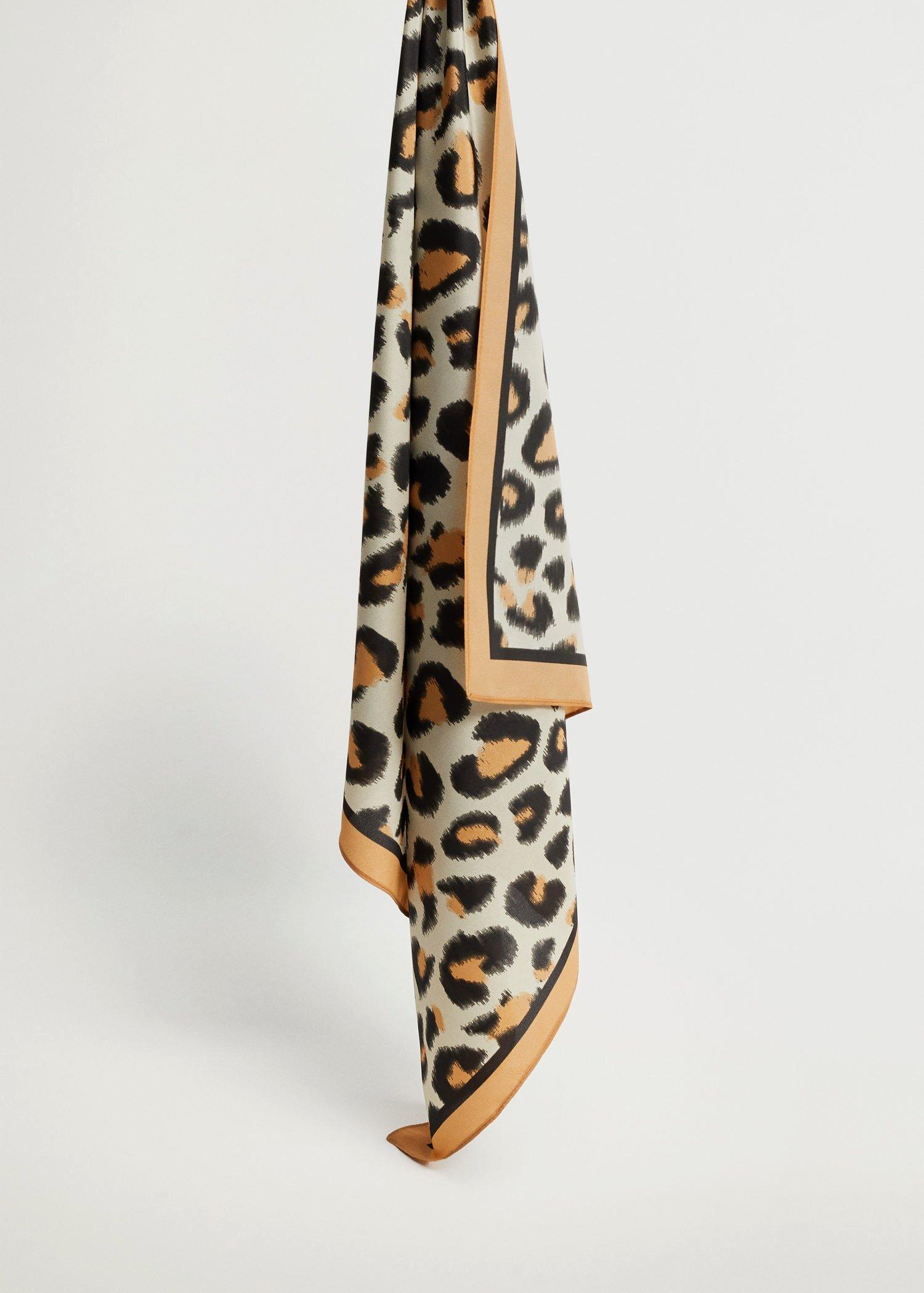 lt pastel brown Animal print scarf, Women, , large image number 1