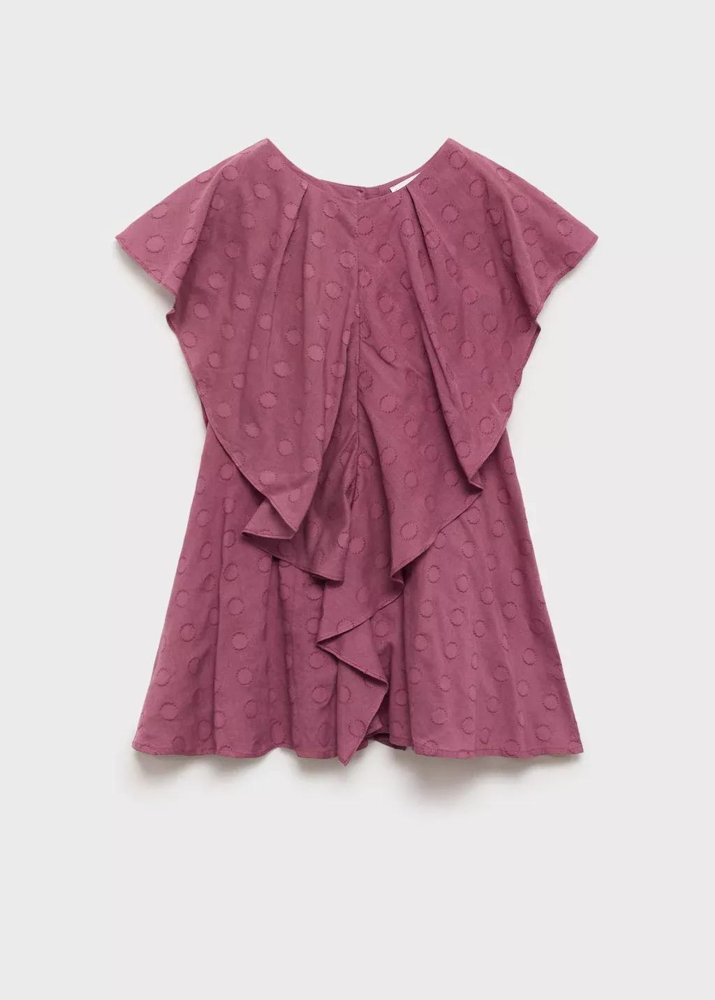 Purple Polka-Dot Dress With Ruffles, Kids Girl, , large image number 0
