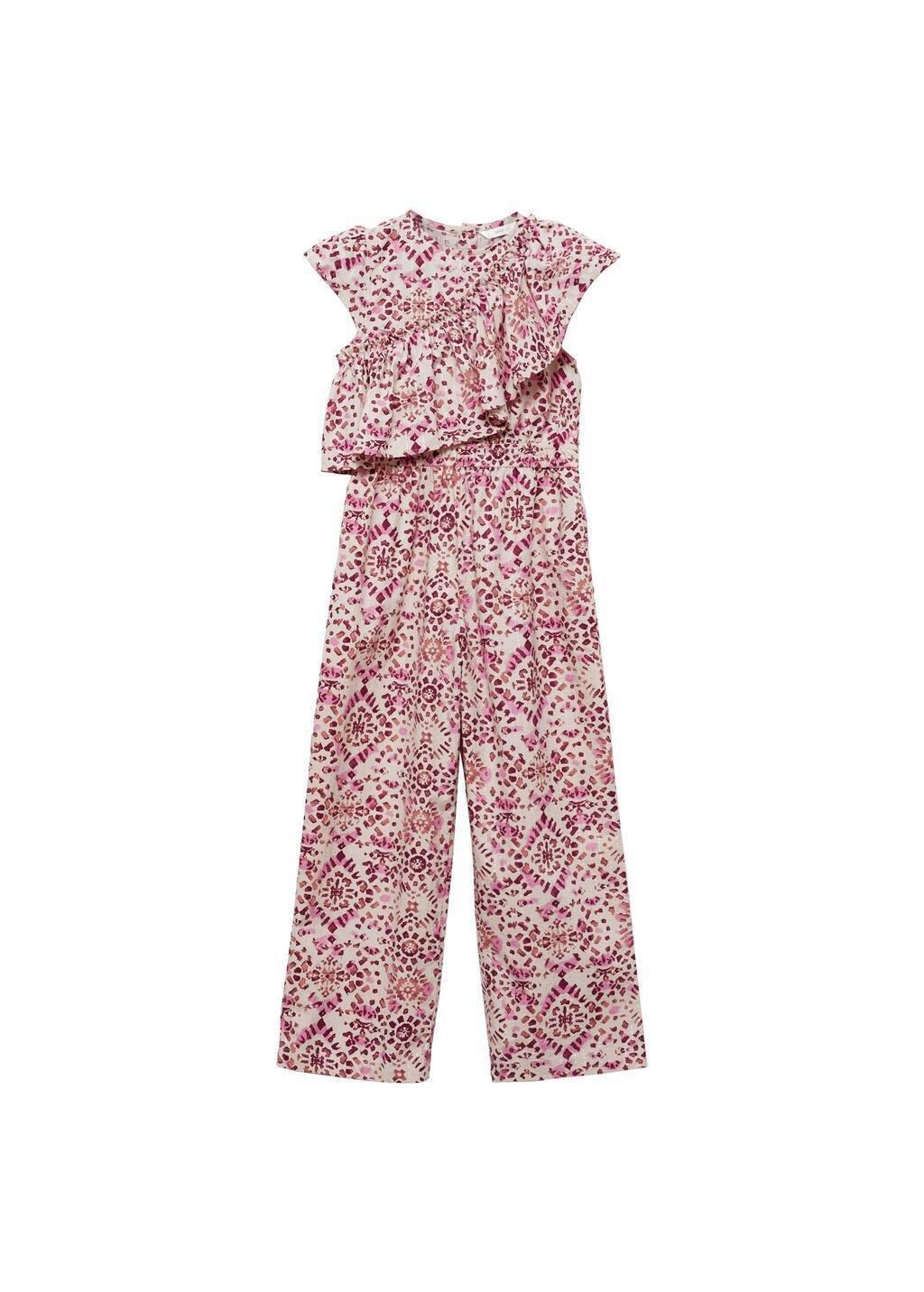 Pink Ruffled Detail Jumpsuit, Kids Girl, , large image number 4