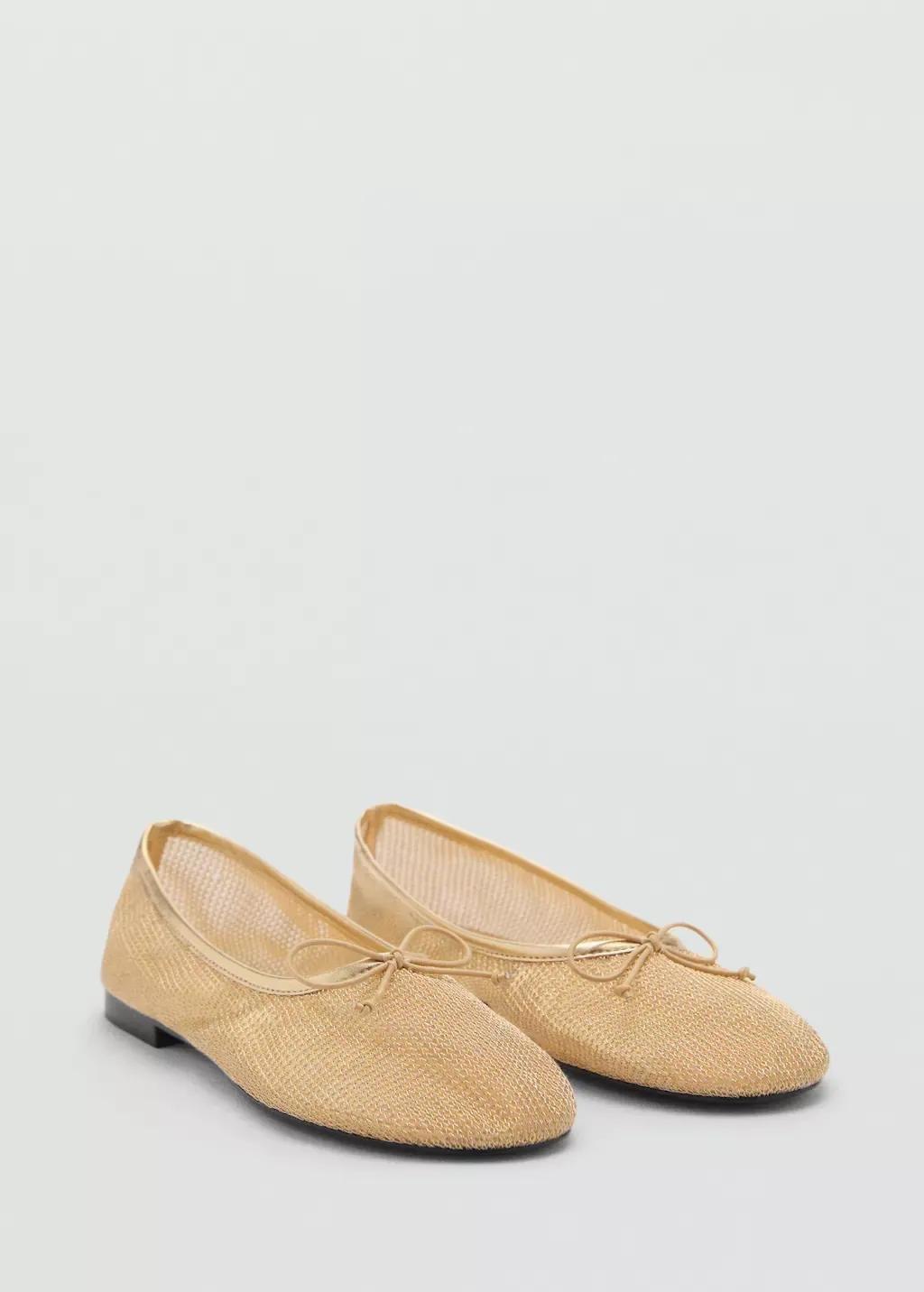 Gold Mesh Bow Ballerina, , medium