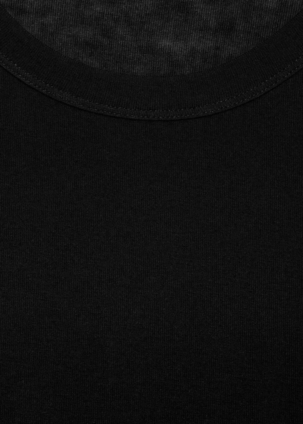 Black Long-Sleeved Wool-Blend T-Shirt, , large image number 3