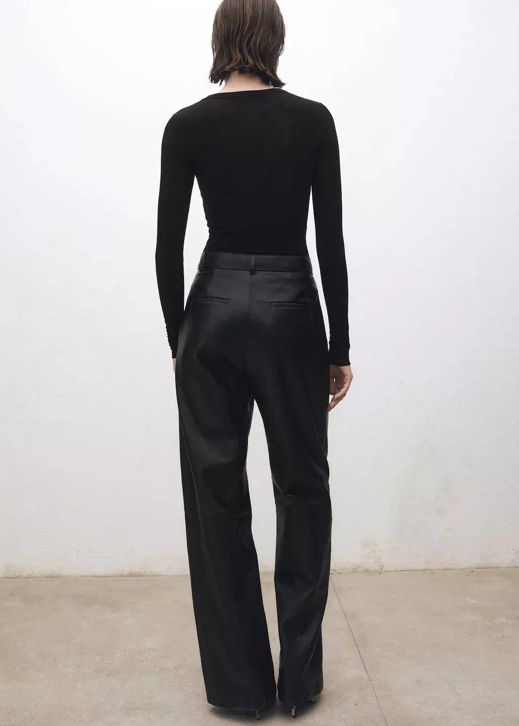 Black Long-Sleeved Wool-Blend T-Shirt, , large image number 5