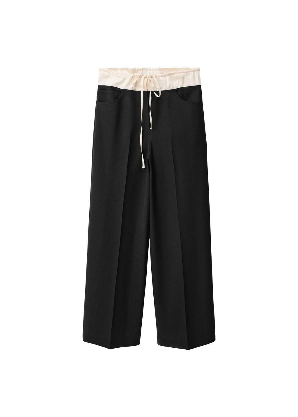 Black Combined Wool-Blend Jogger Trousers, , large image number 1