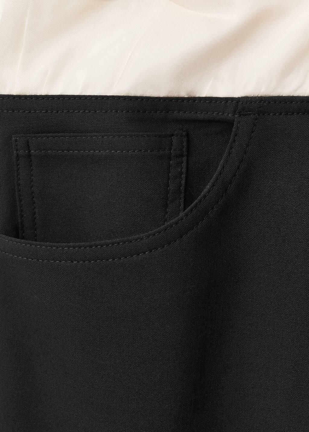 Black Combined Wool-Blend Jogger Trousers, , large image number 2