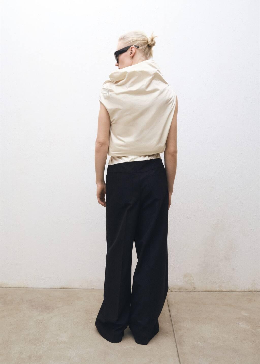 Black Combined Wool-Blend Jogger Trousers, , large image number 4
