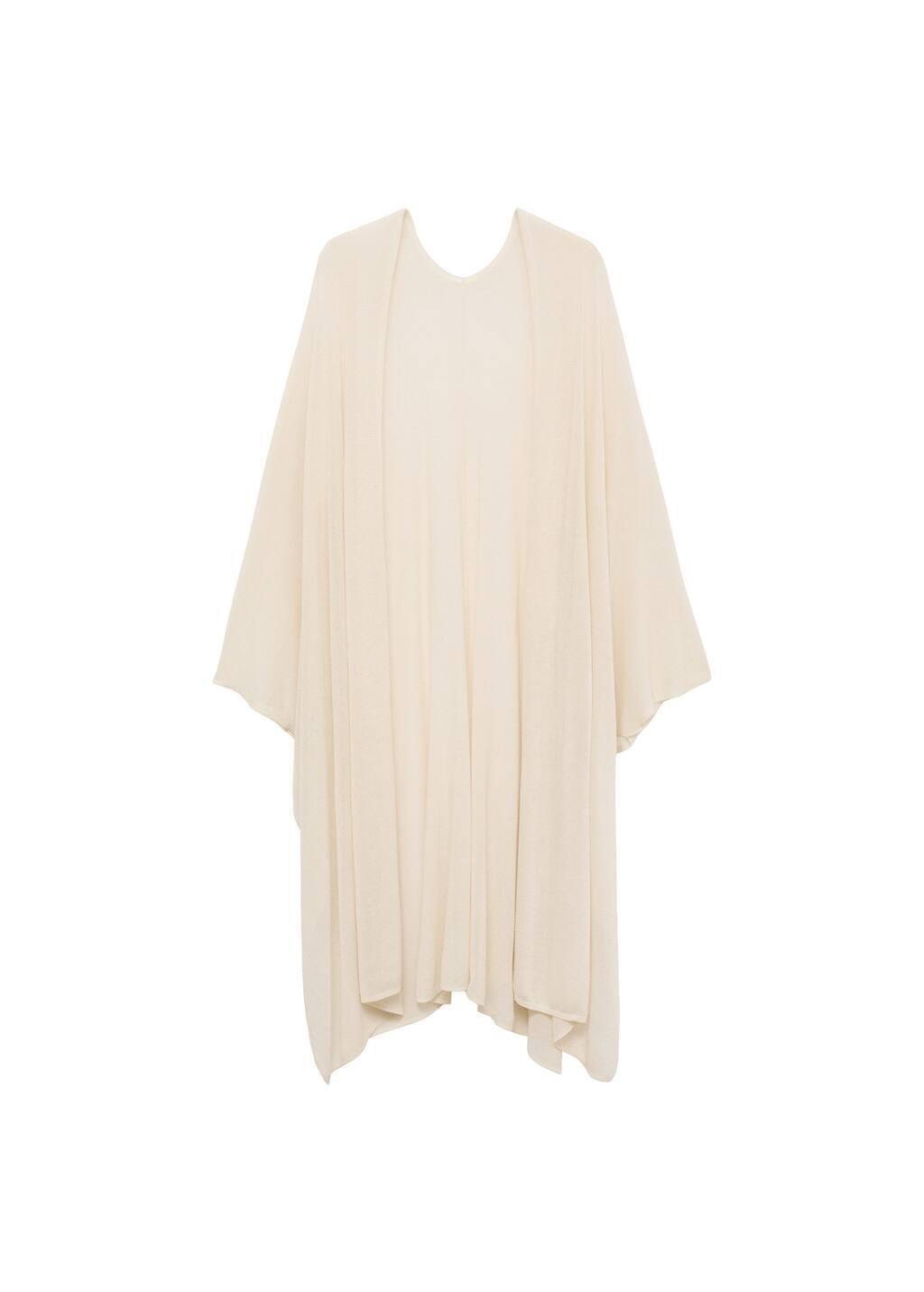 White Fine Knit Long Cardigan, , large image number 2
