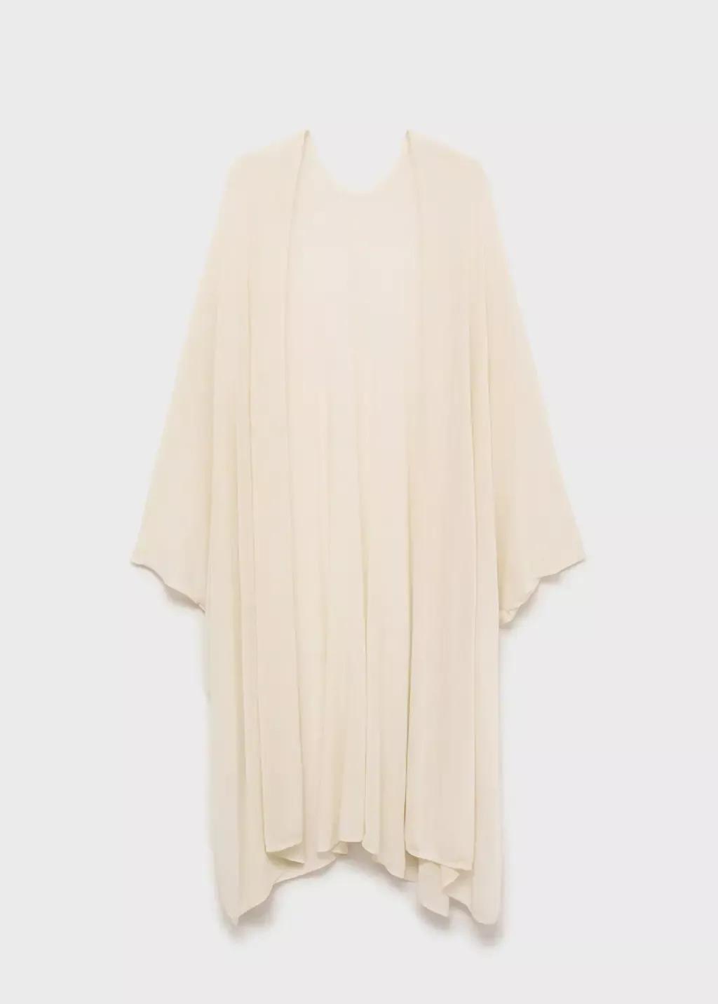 White Fine Knit Long Cardigan, , large image number 4