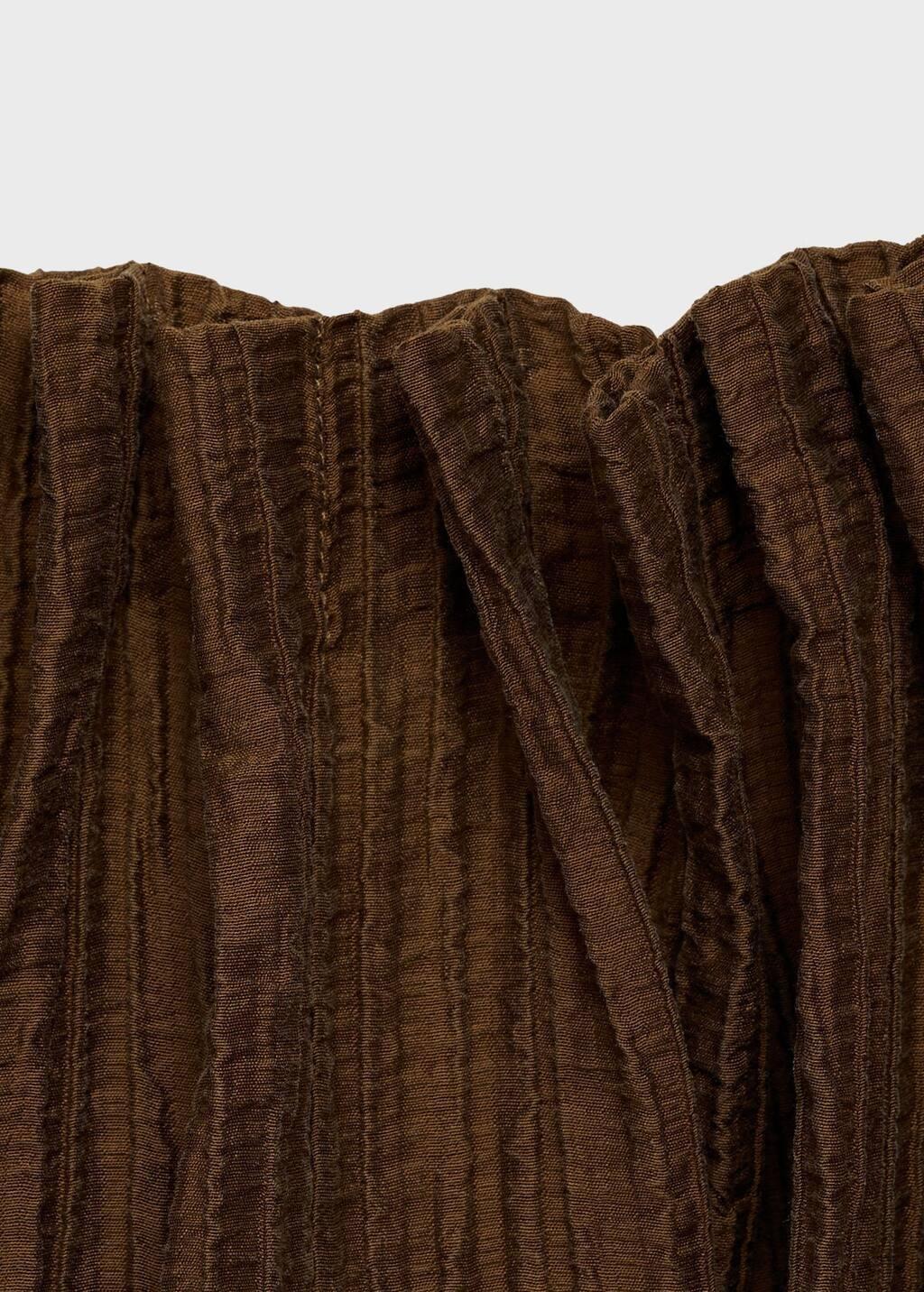 Brown Textured Gathered Blouse, , large image number 5