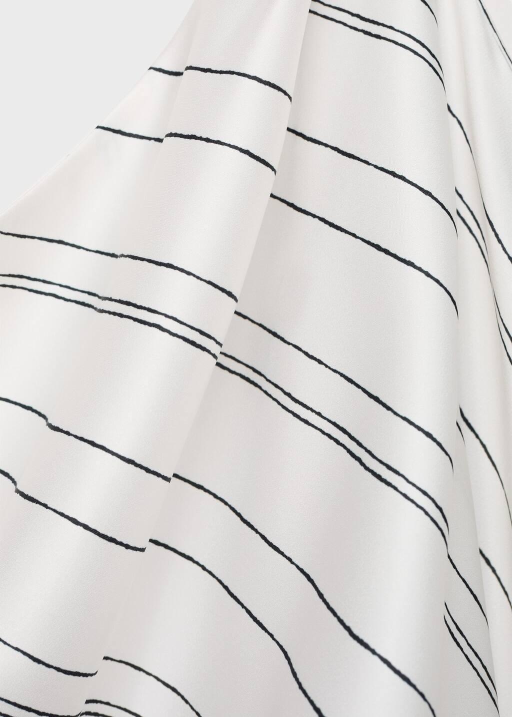 White Asymmetrical Striped Blouse, , large image number 5