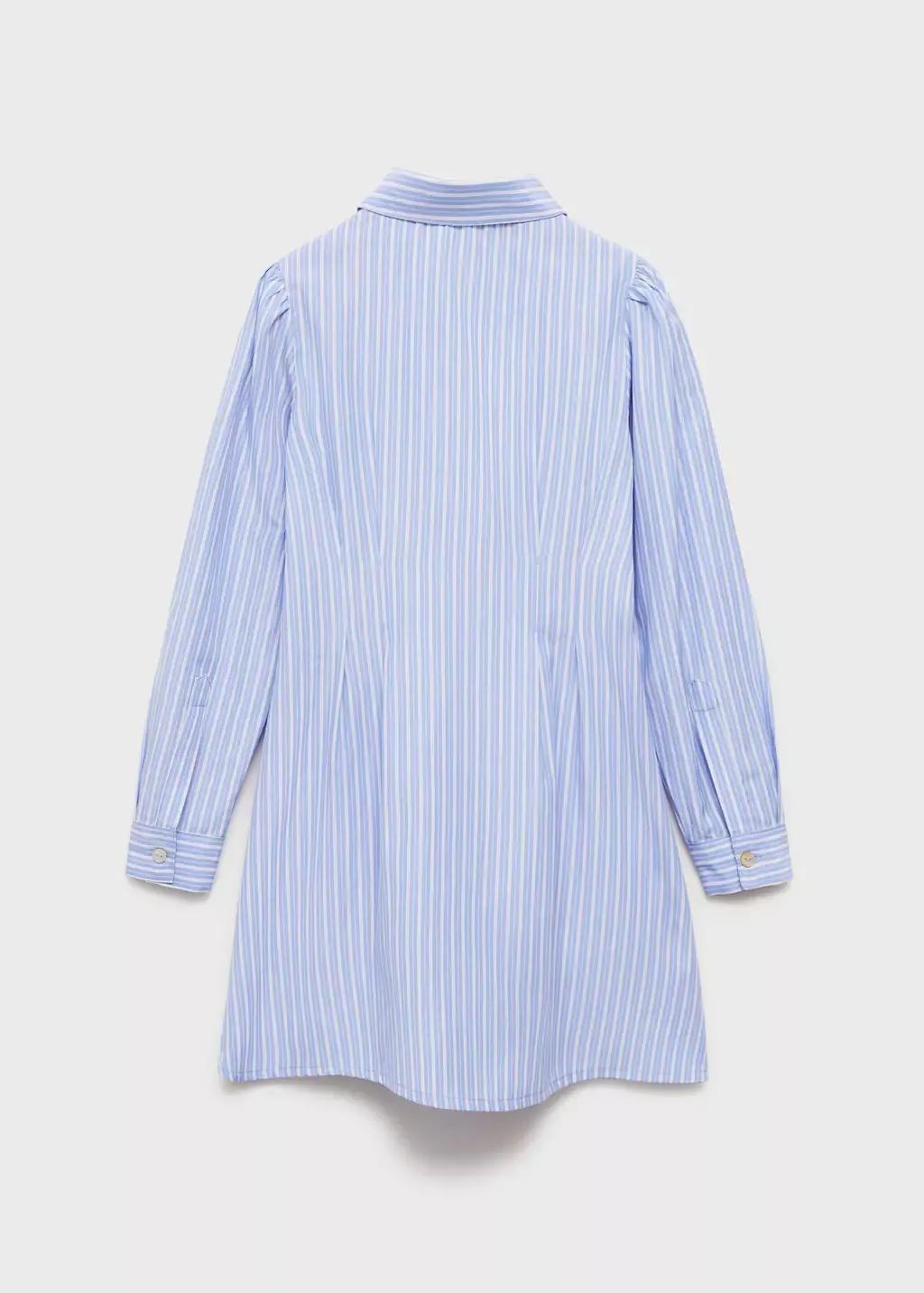Blue Striped Shirt Dress, Kids Girl, , large image number 0