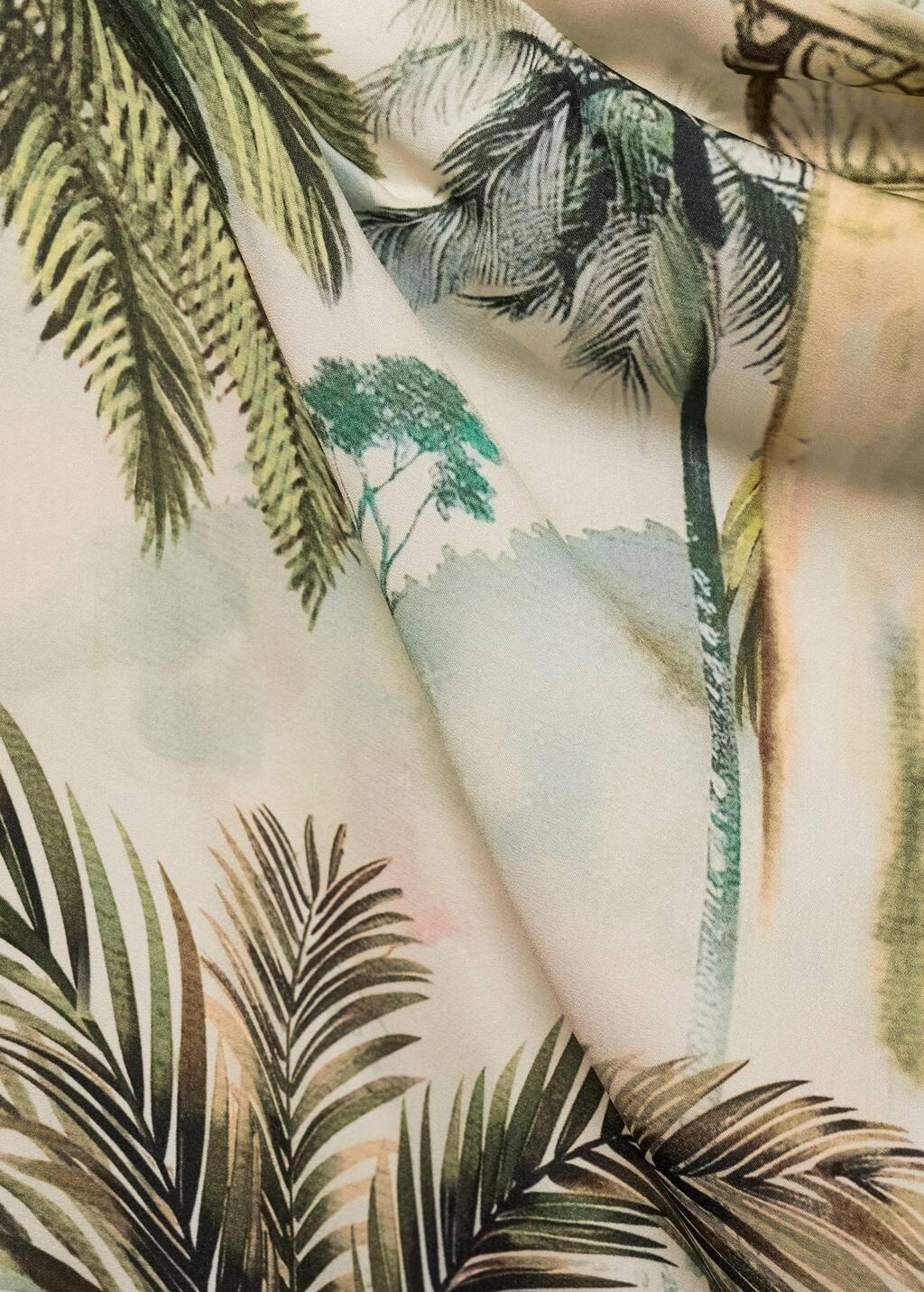Beige Draped Cape With Tropical Print, , large image number 6
