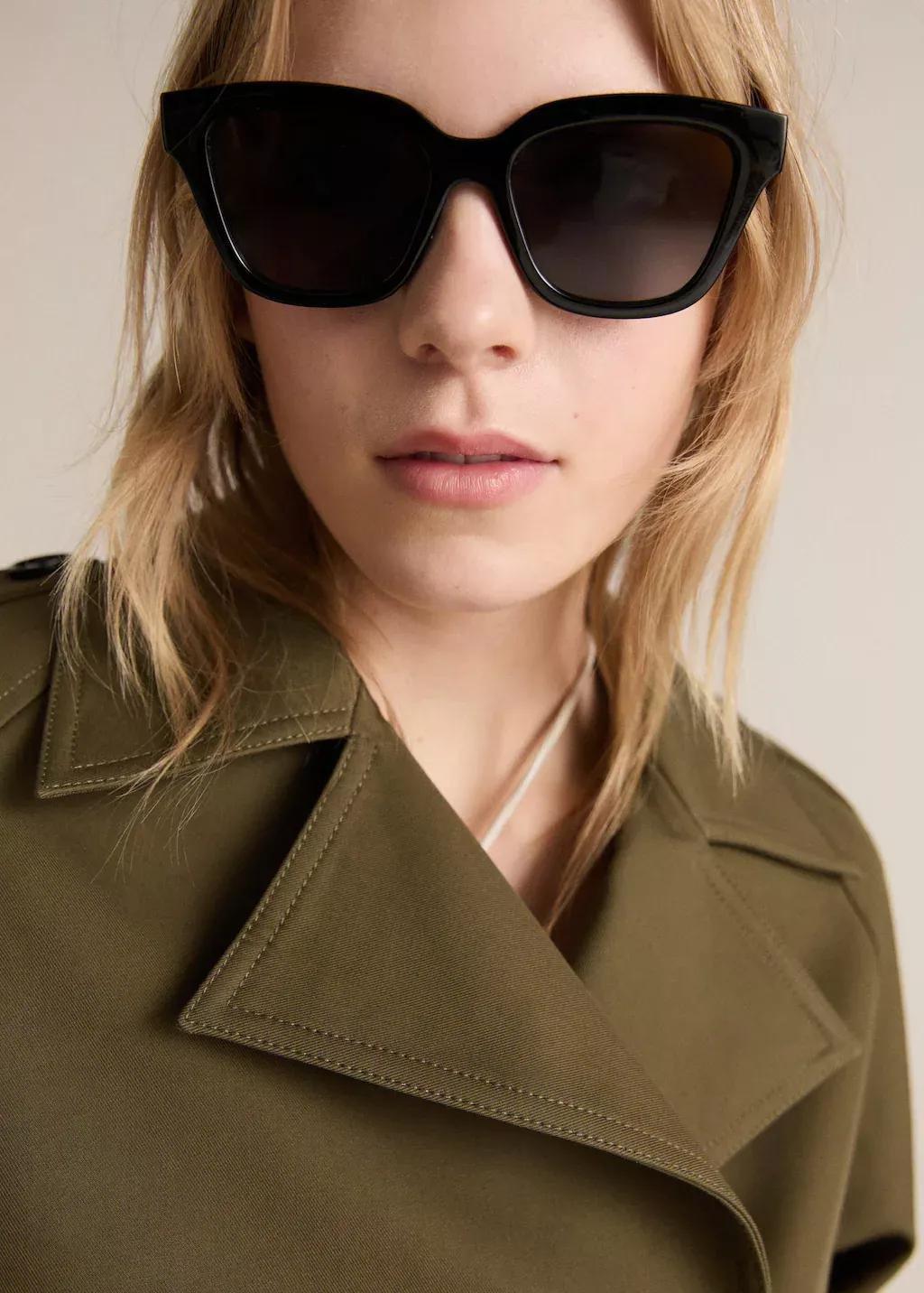 Khaki Double-Breasted Jacket With Lapels, , large image number 1