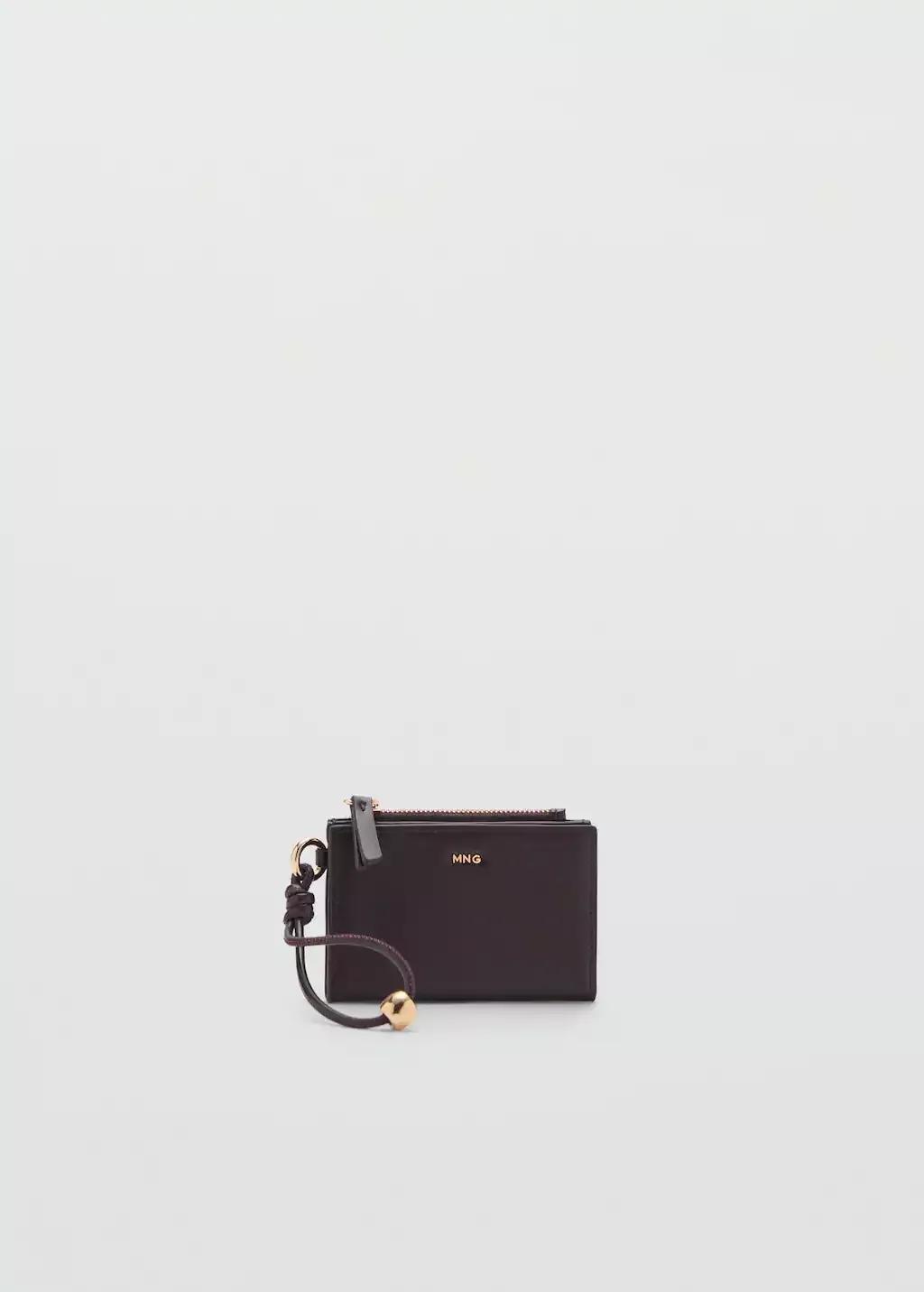 Brown Faux Leather Wallet With Zipper, Dark Brown, large image number 3