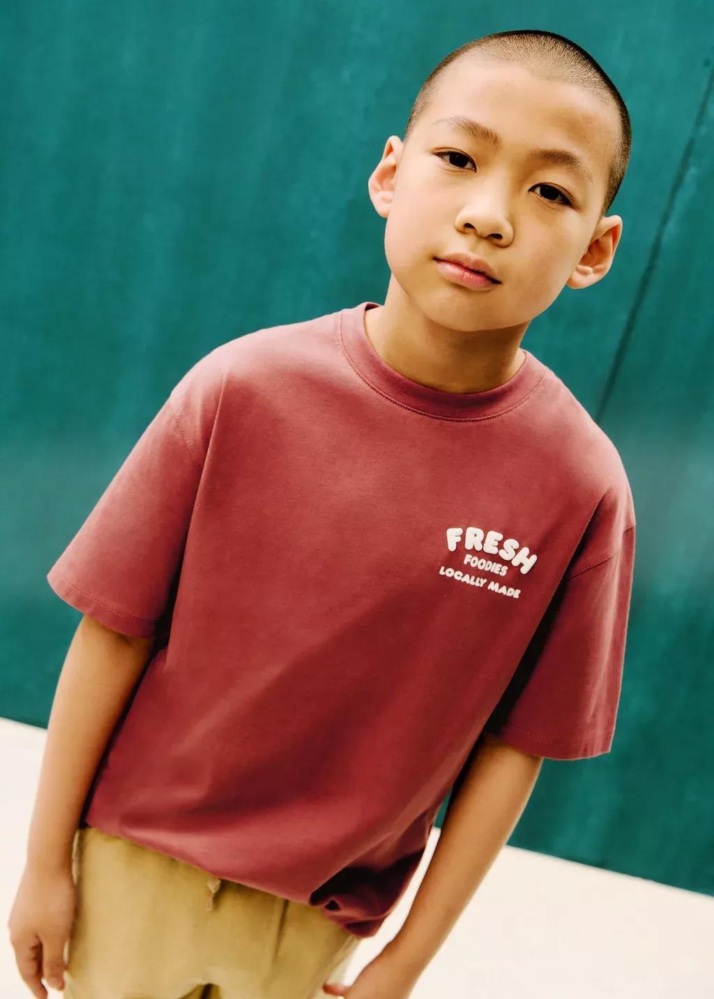 Red Embossed Printed T-Shirt, Kids Boy, , large image number 1