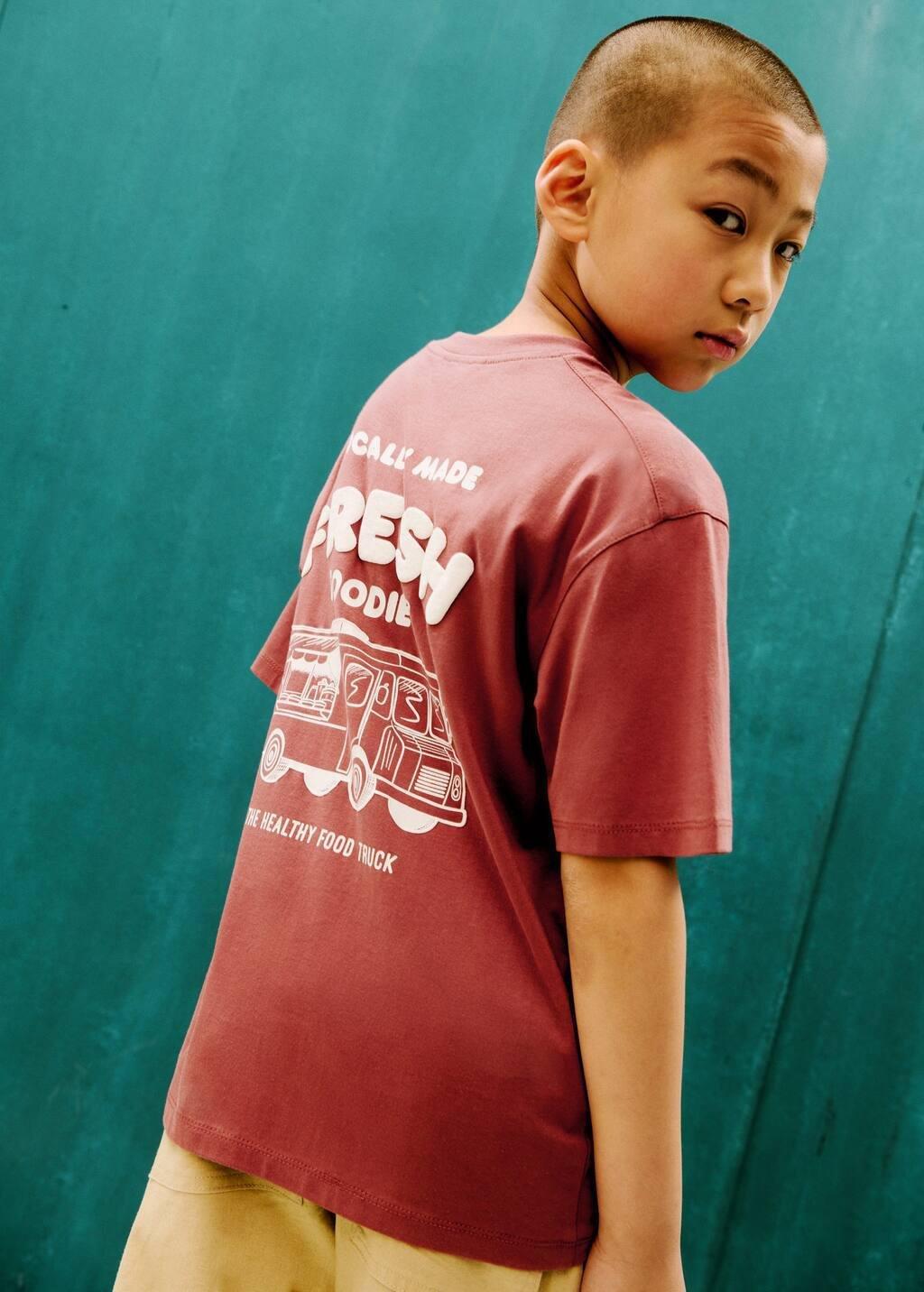 Red Embossed Printed T-Shirt, Kids Boy, , large image number 3