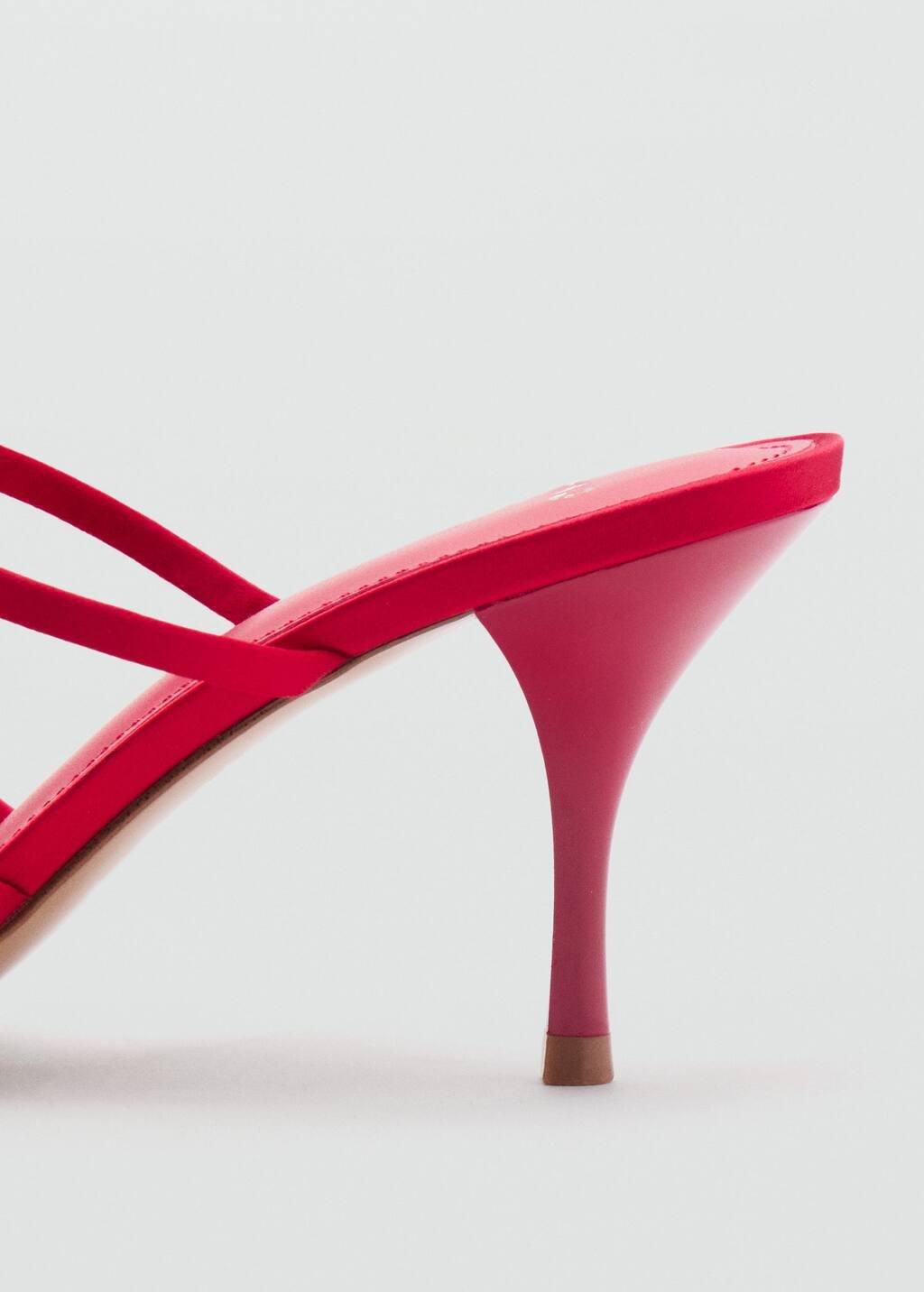 Red Strappy Heeled Sandals With Bow Detail, , large image number 2