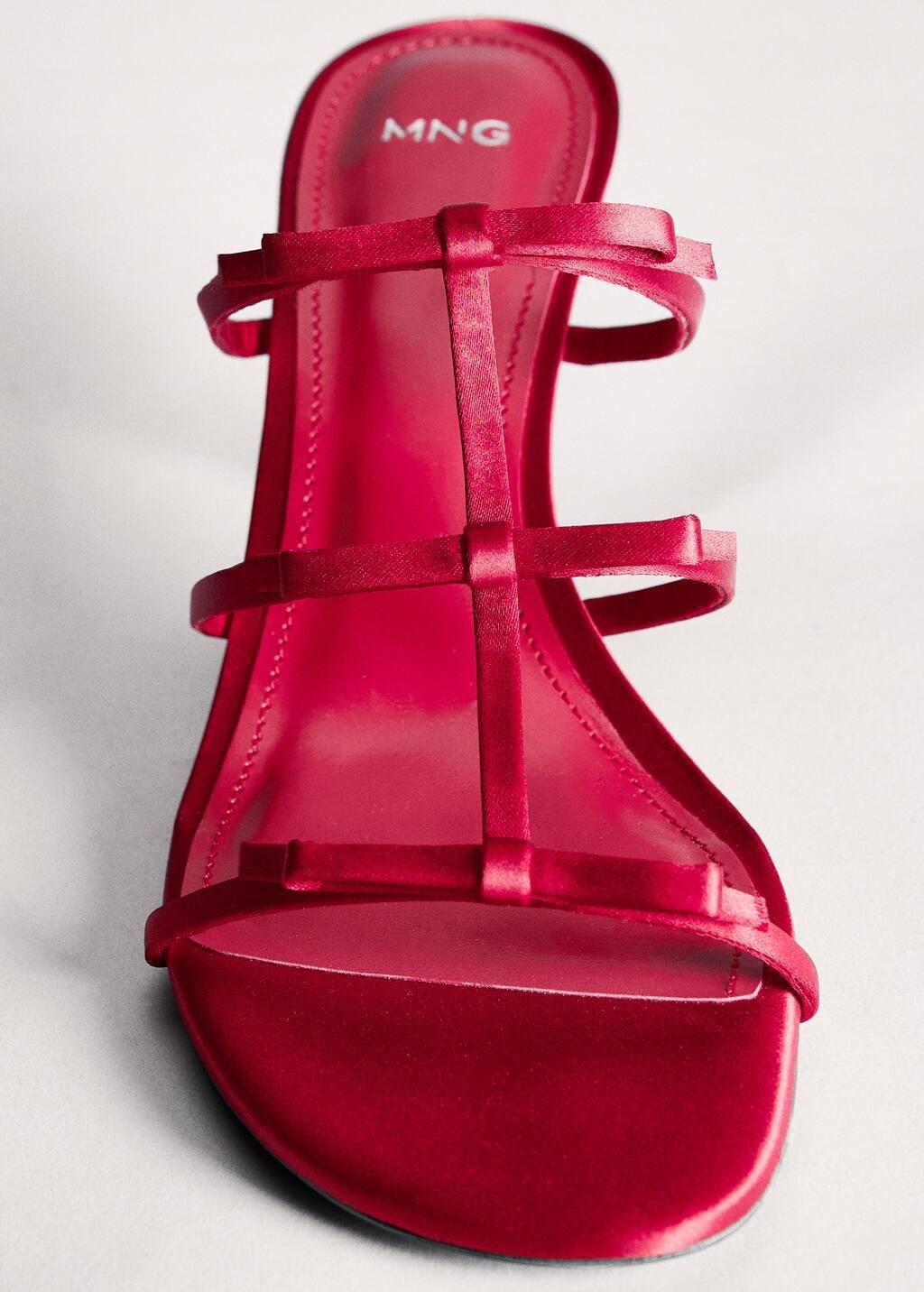 Red Strappy Heeled Sandals With Bow Detail, , large image number 5