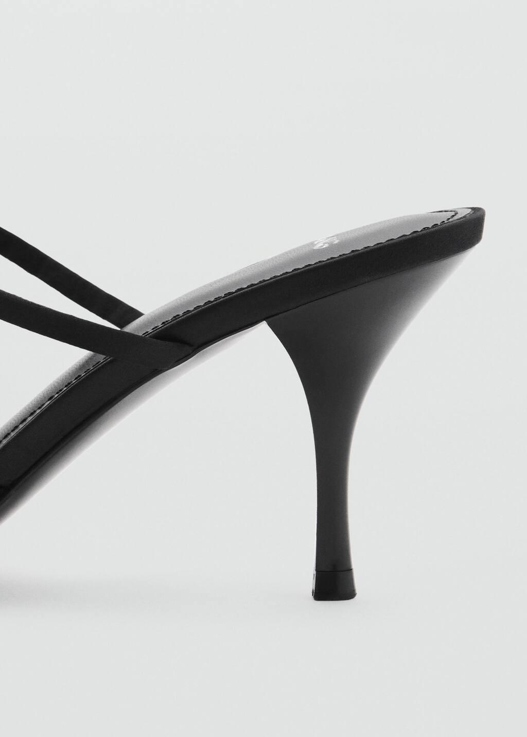 Black Strappy Heeled Sandals With Bow Detail, , large image number 2