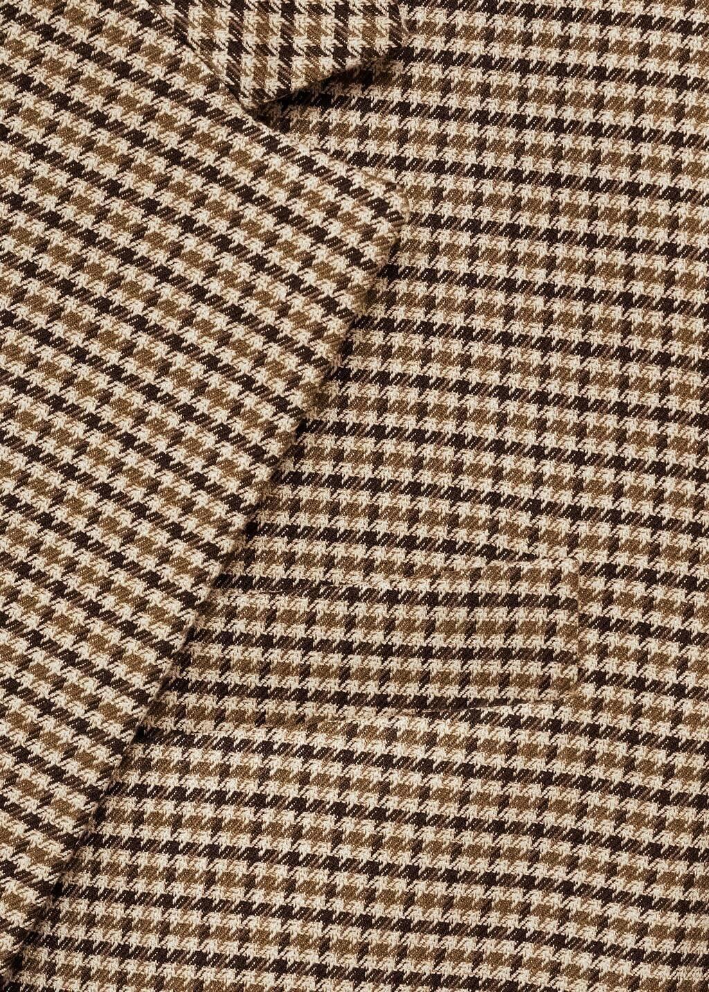 Brown Straight-Fit Micro-Houndstooth Jacket, , large image number 7
