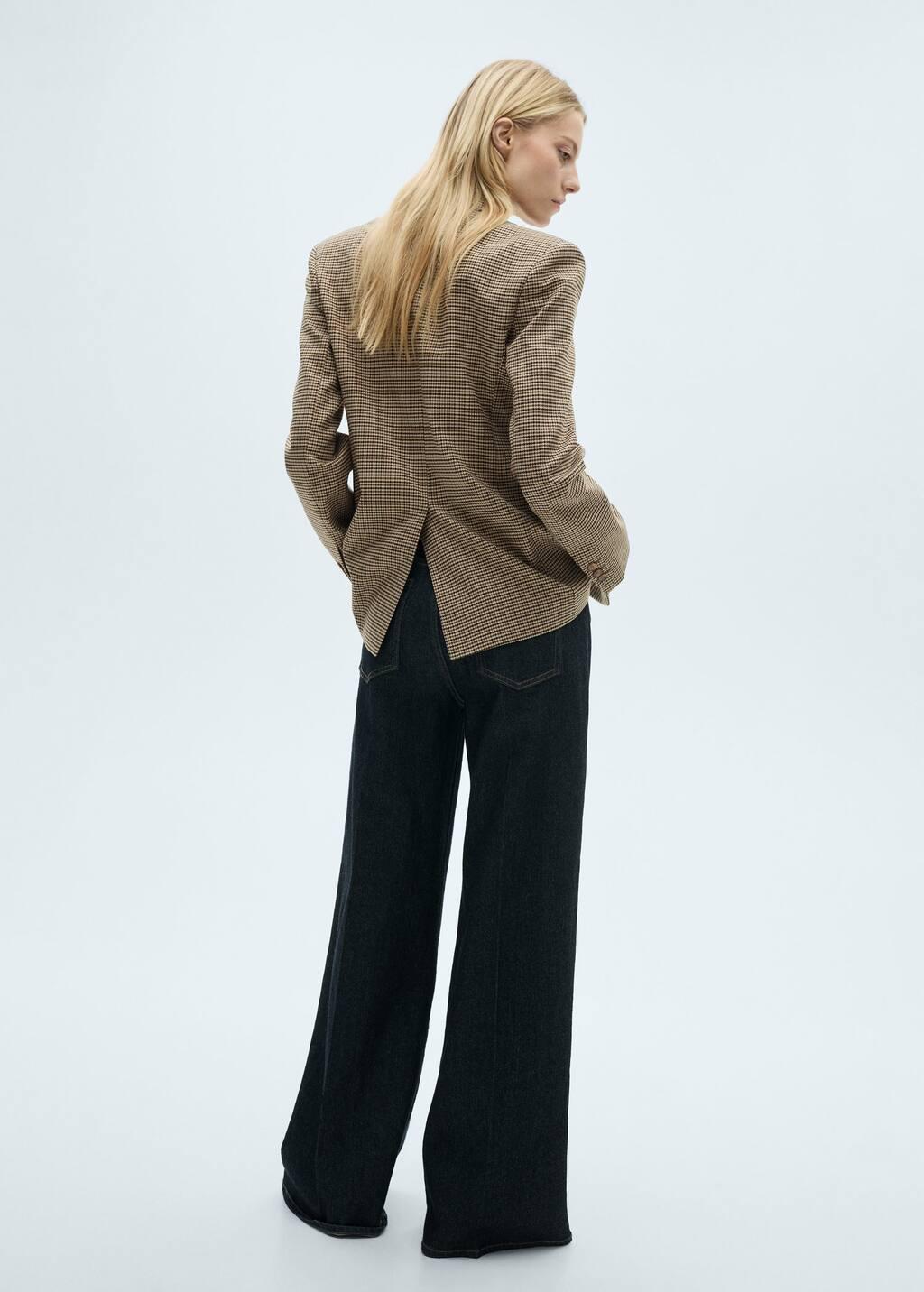 Brown Straight-Fit Micro-Houndstooth Jacket, , large image number 8