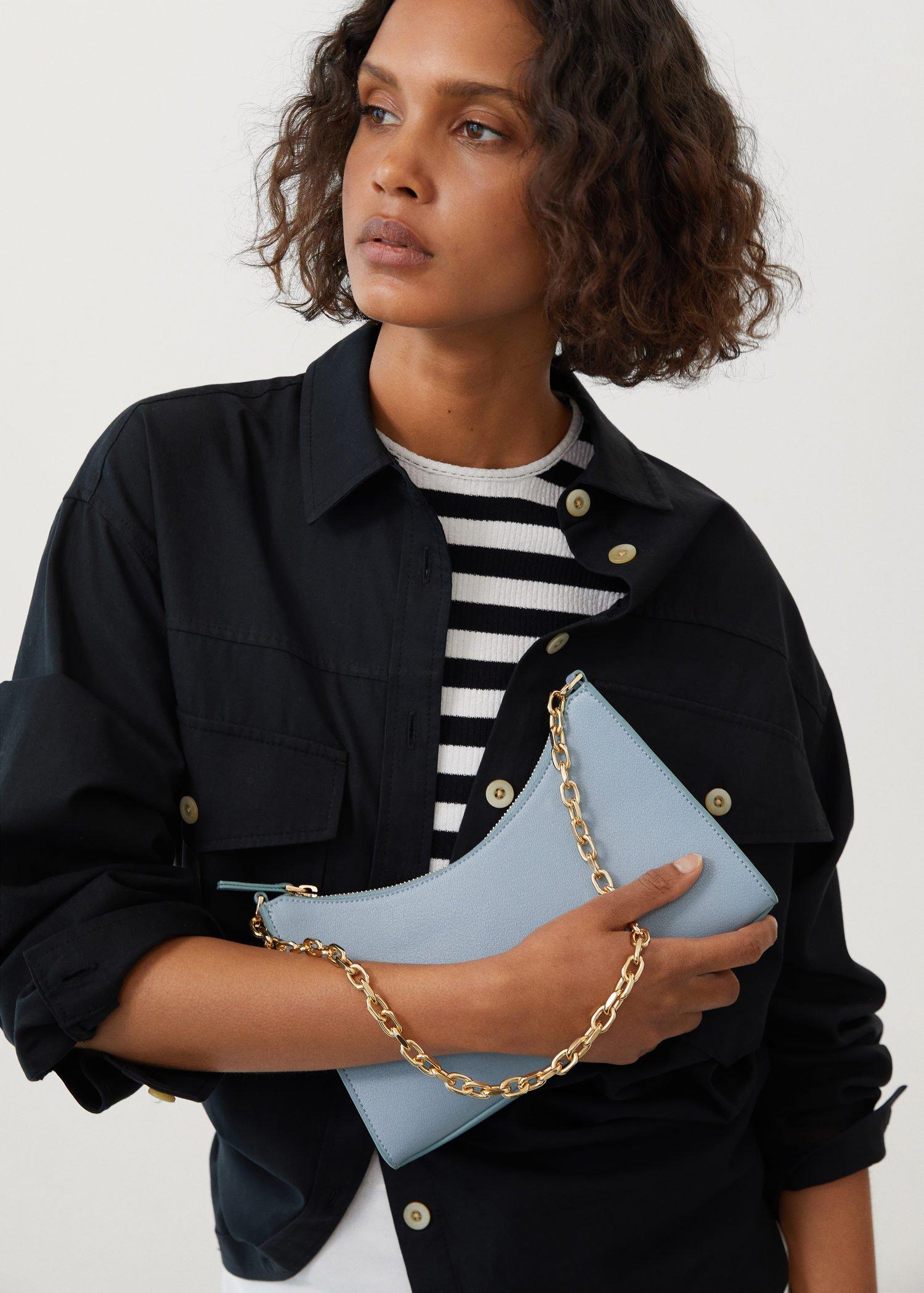Medium Blue Crossbody Bag With Chain, Women, , large image number 4